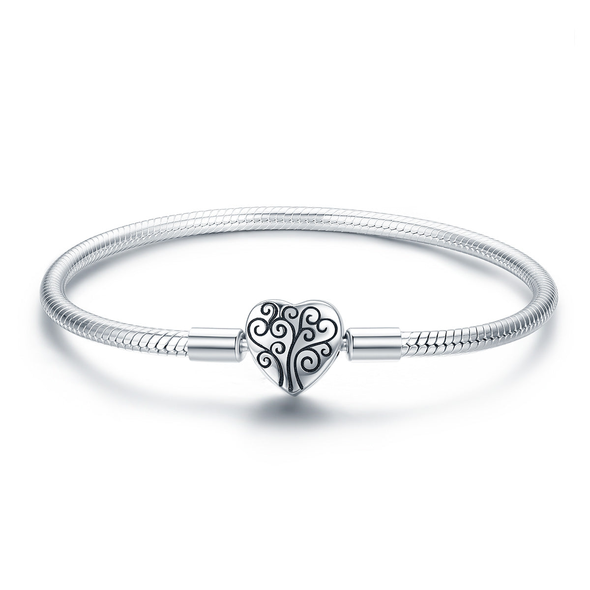 SCB 925 Sterling Silver Bracelet in Classic Style, Size 17.0 for Women DestGlow