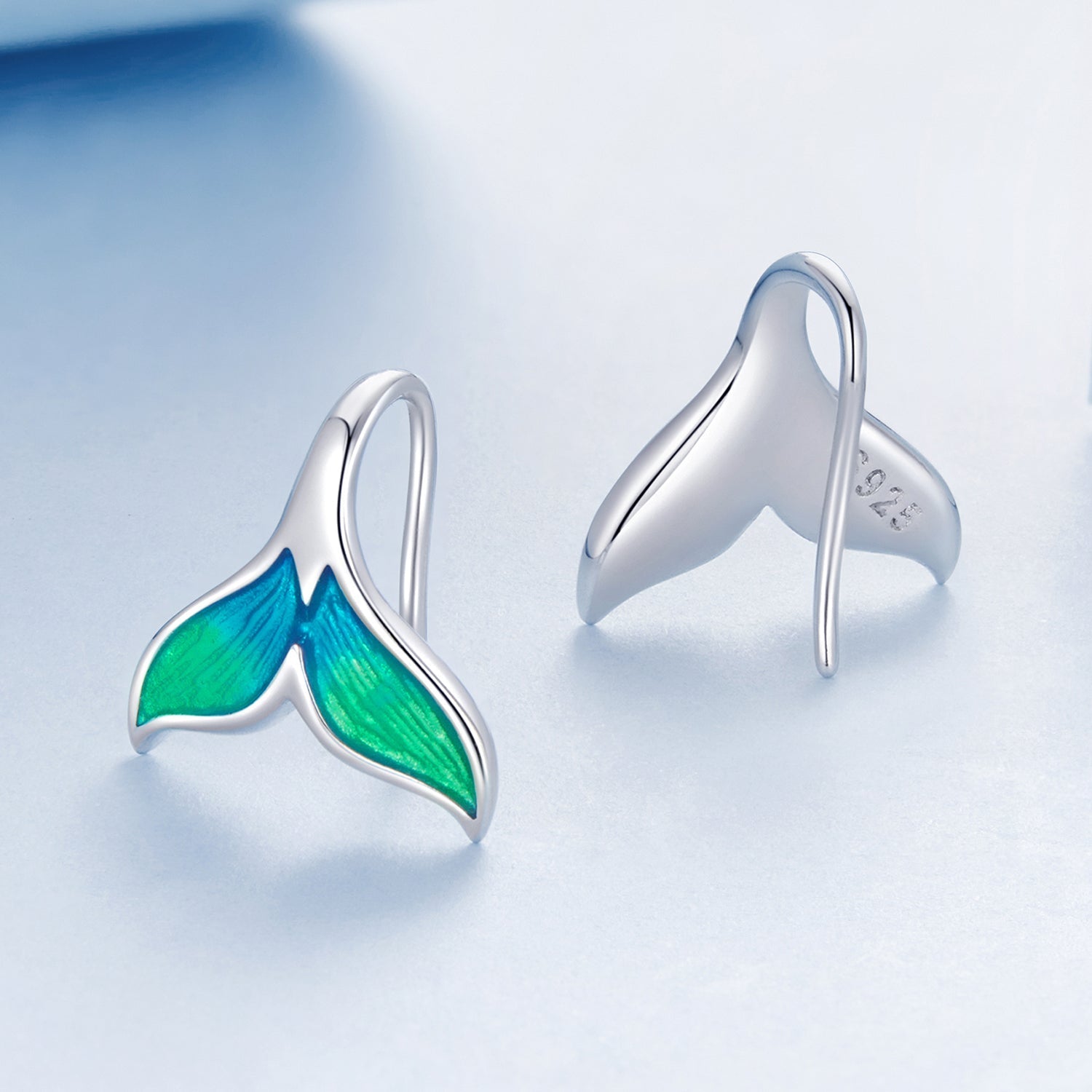 925 Sterling Silver White Gold Plated Enamel Earrings for Women DestGlow