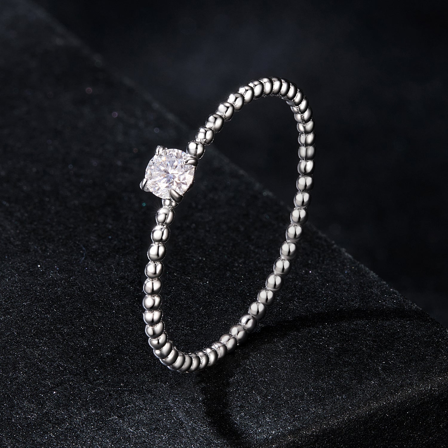 925 Sterling Silver 3mm Moissanite Ring for Women - Size 6 DestGlow