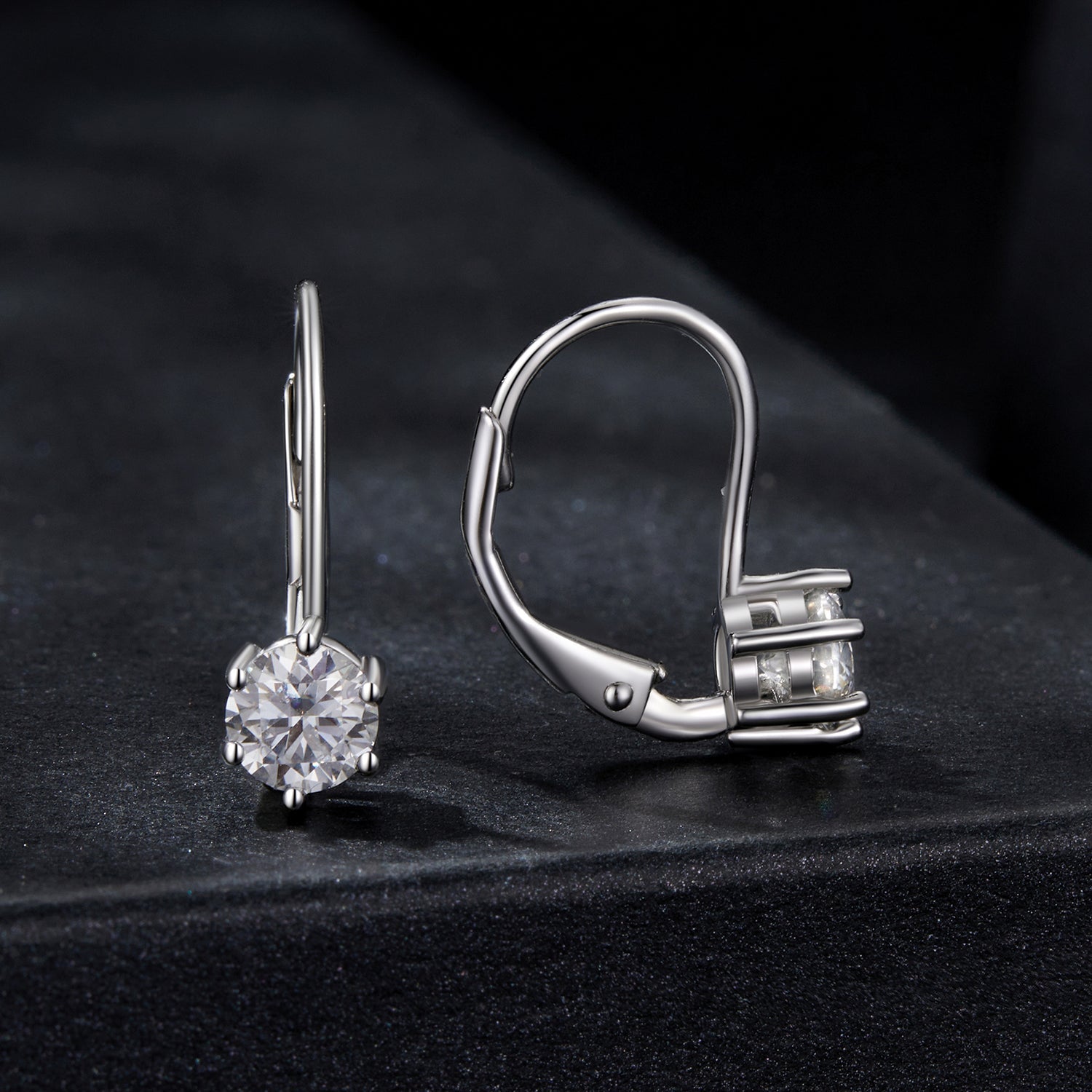 925 Sterling Silver 0.5 Carat Moissanite Earrings for Women DestGlow
