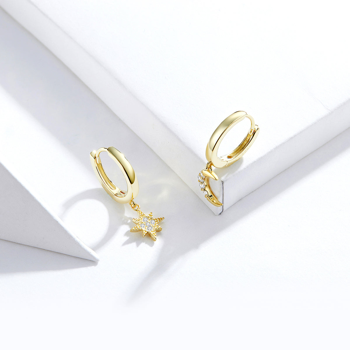 925 Sterling Silver and Gold Plated Pavé Setting CZ Earrings for Women DestGlow