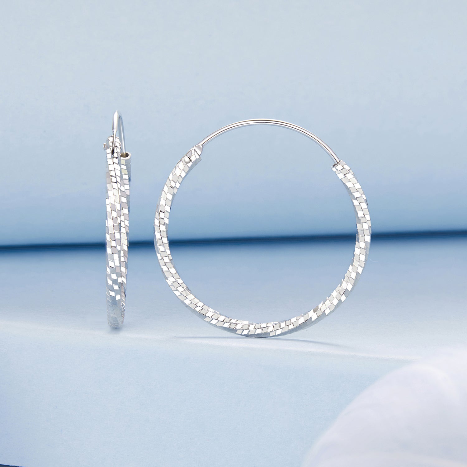 925 Sterling Silver Earrings for Women - White Gold Plated, 2.6*0.2 cm, Style L DestGlow
