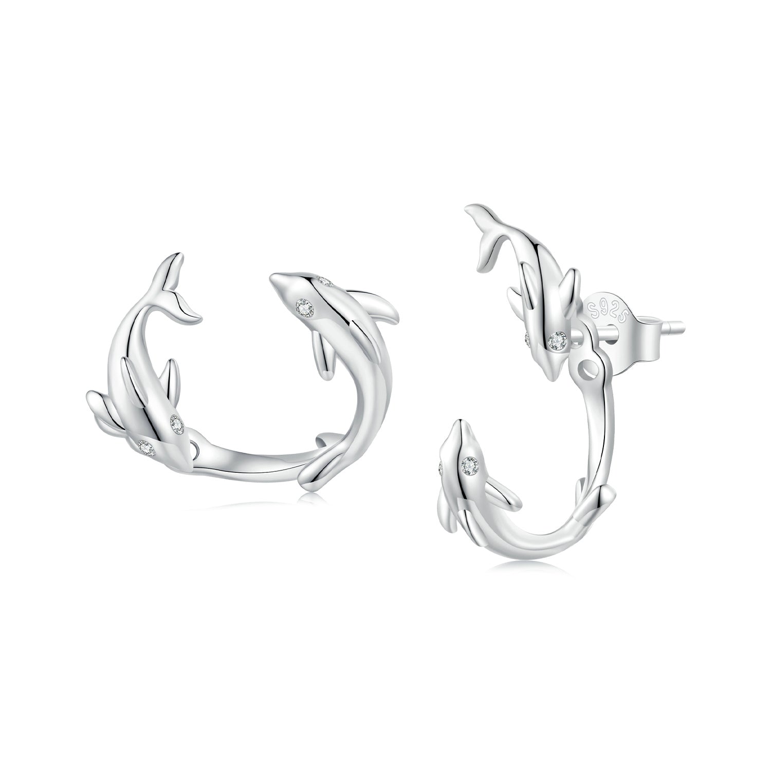 S925 Sterling Silver Rose Gold Plated Zircon Earrings DestGlow