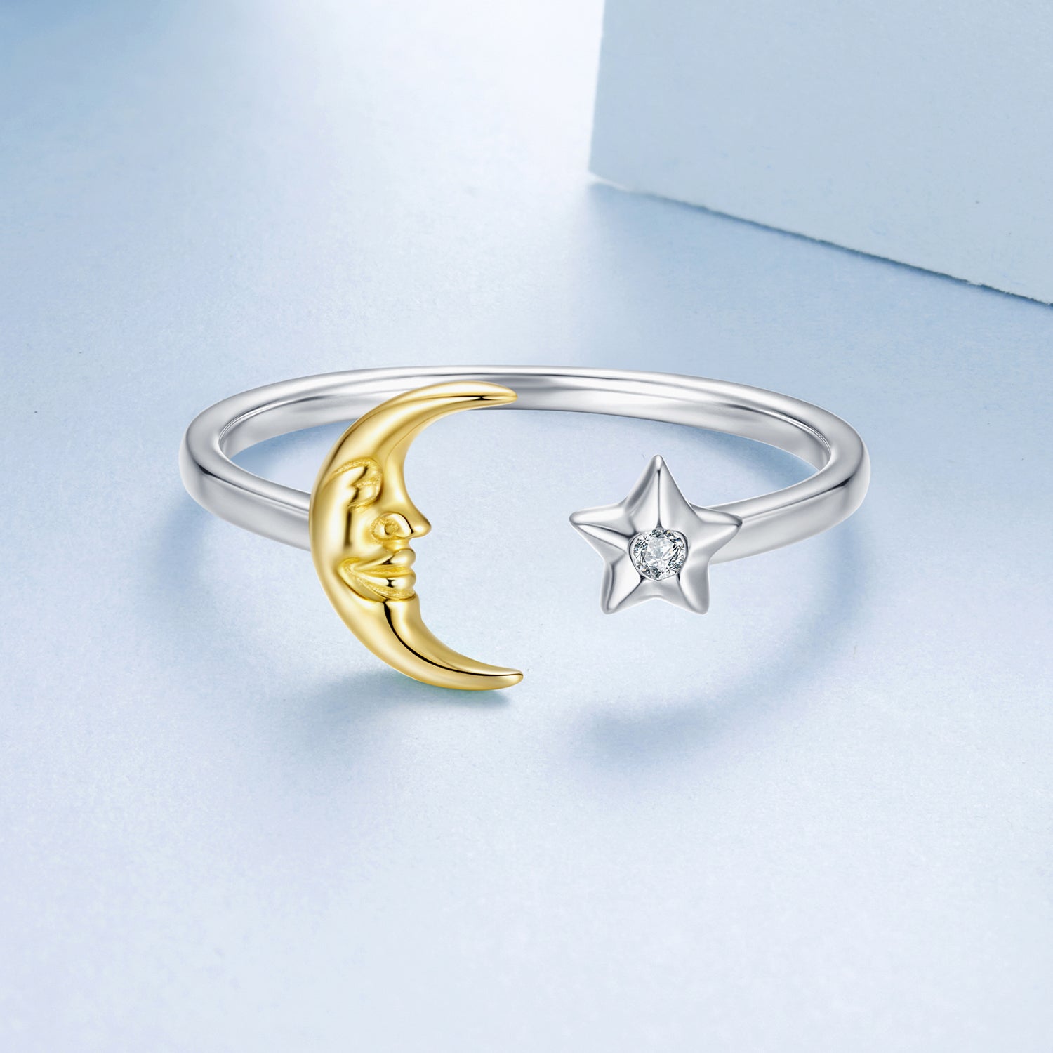 925 Sterling Silver & Gold Plated Pavé Set CZ Ring for Women DestGlow