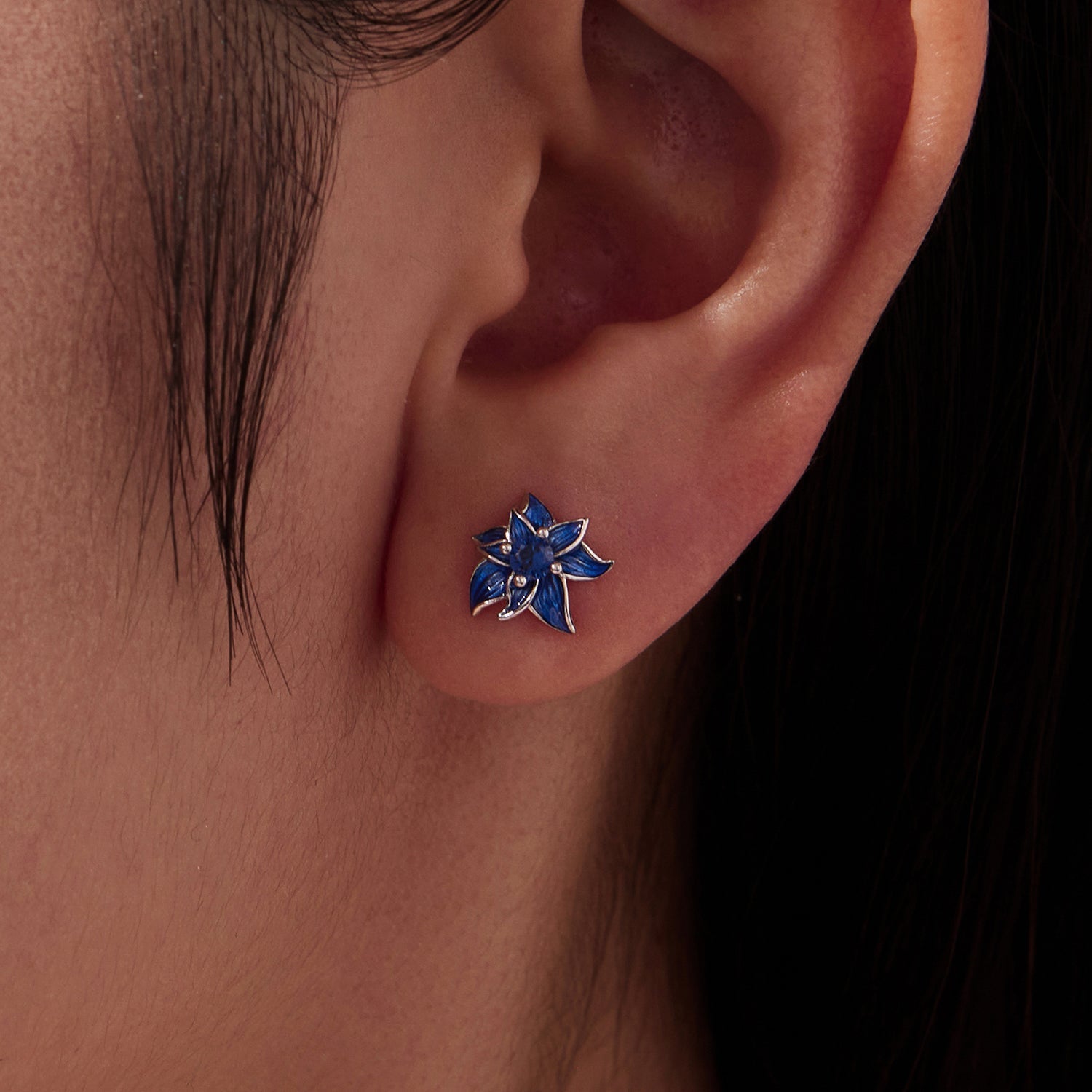 925 Sterling Silver Earrings with Enamel Process and Pavé Setting CZ DestGlow