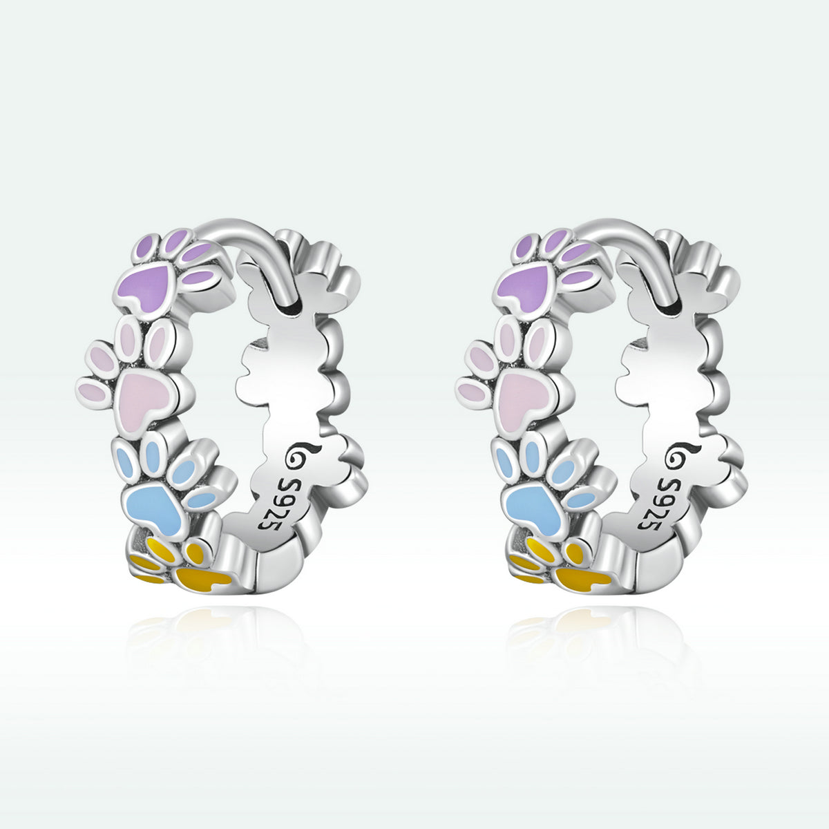 925 Sterling Silver Enamel Oxidized Silver Earrings DestGlow
