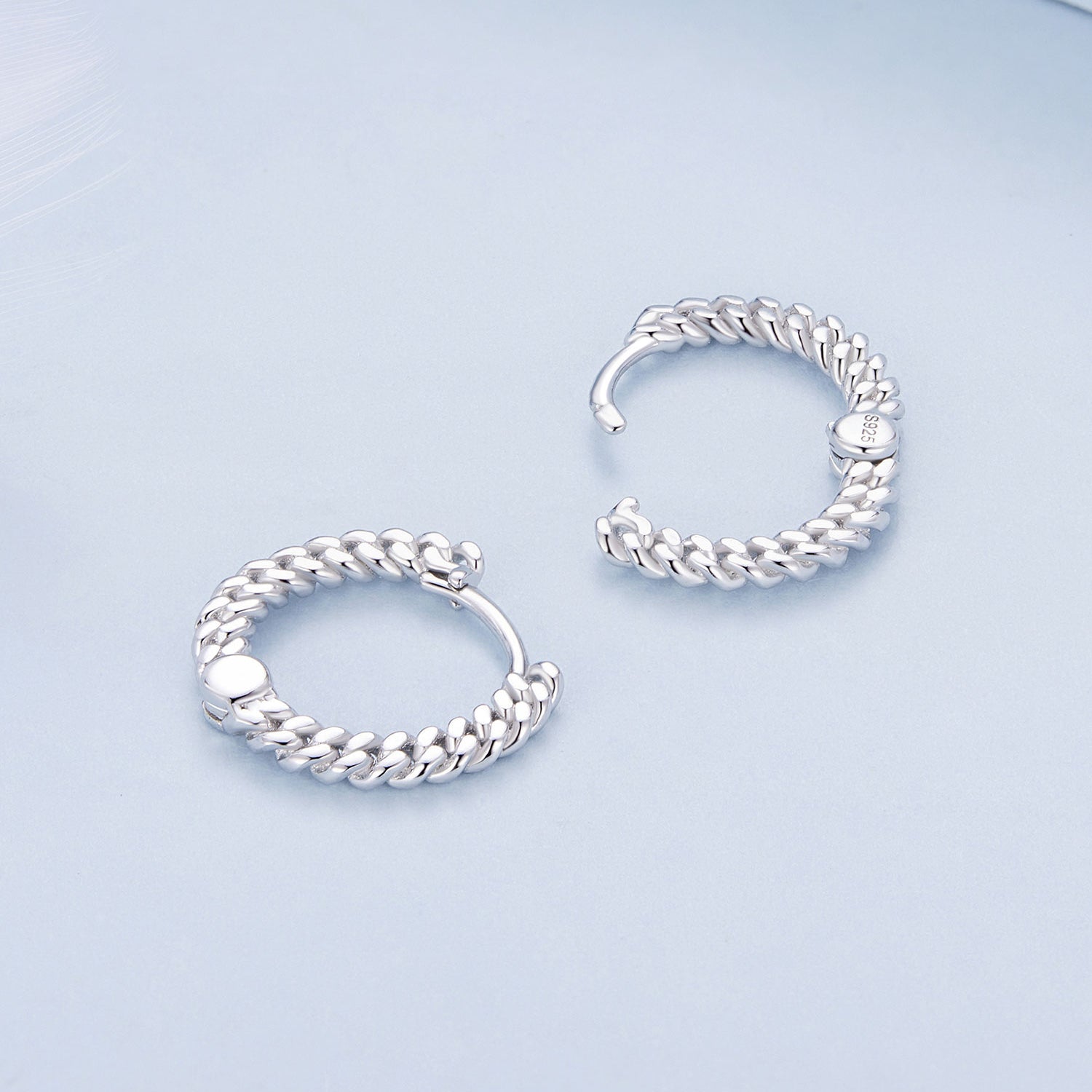 925 Sterling Silver Earrings Size 14*1.5mm Plated Platinum for Women DestGlow