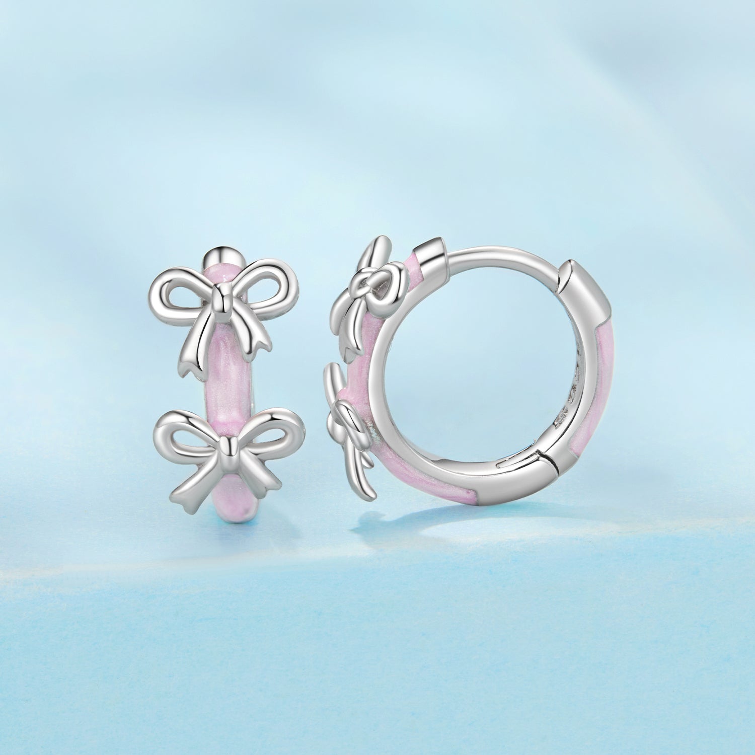 925 Sterling Silver Enamel White Gold Plated Earrings for Women DestGlow