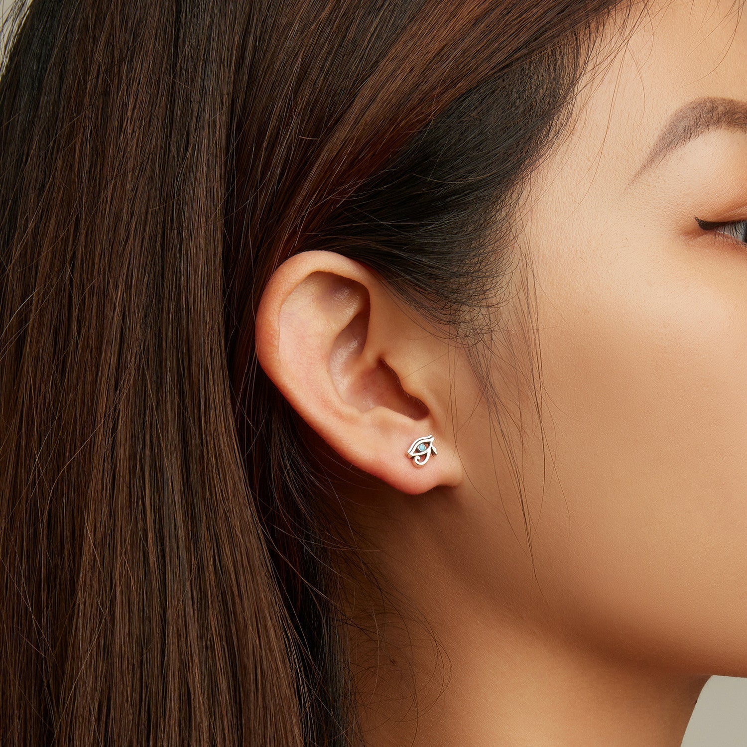 925 Sterling Silver Turquoise Earrings, 0.6*0.9cm, Oxidized Silver Finish for Women DestGlow