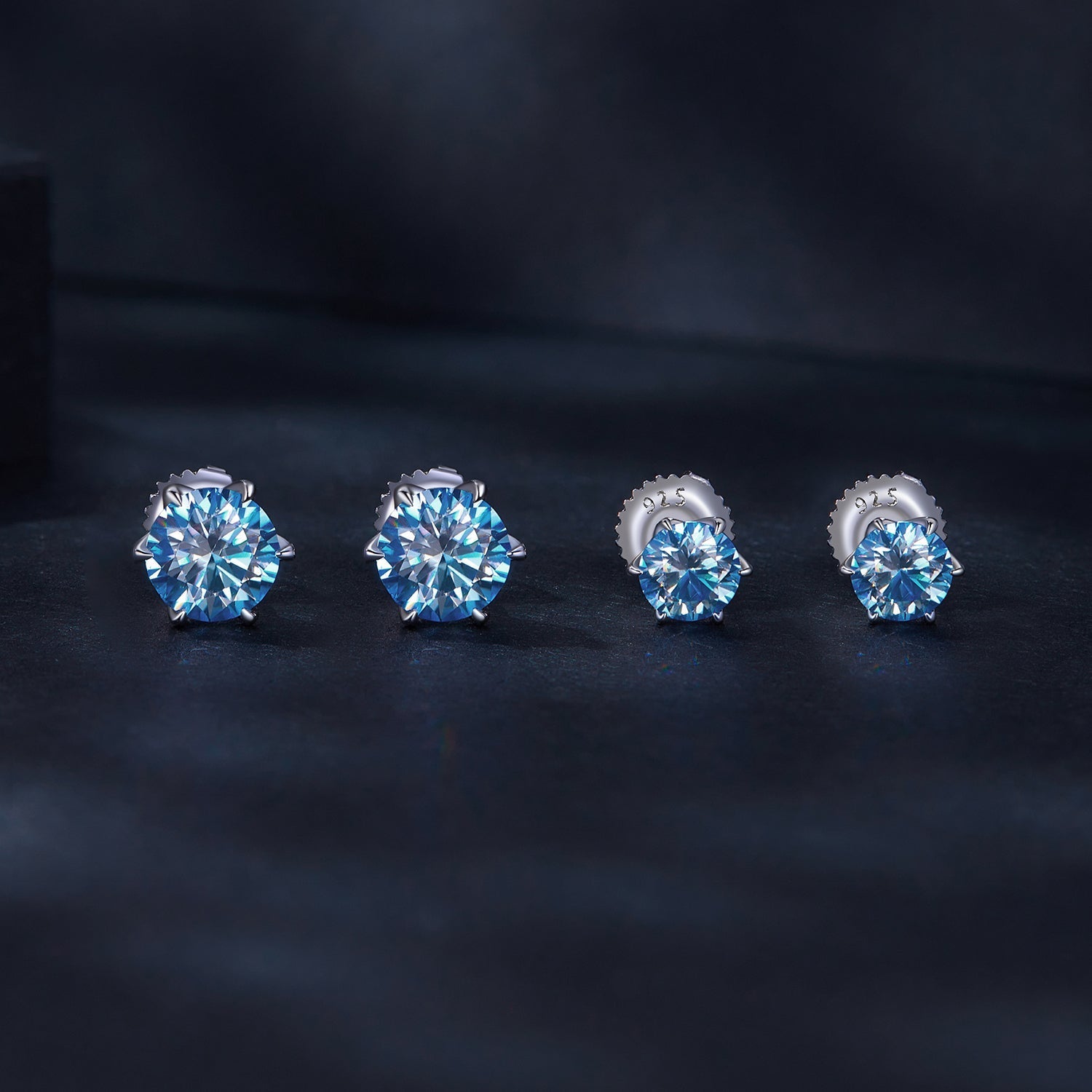 925 Sterling Silver Moissanite 1.00 Carat Earrings Size 7.0mm for Women DestGlow