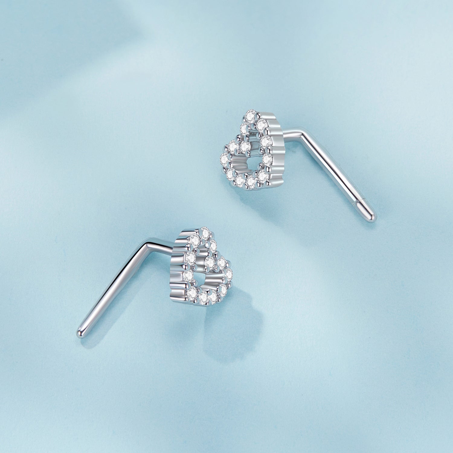 925 Sterling Silver Earrings with Pavé Setting and CZ - Size 10mm x 6mm DestGlow