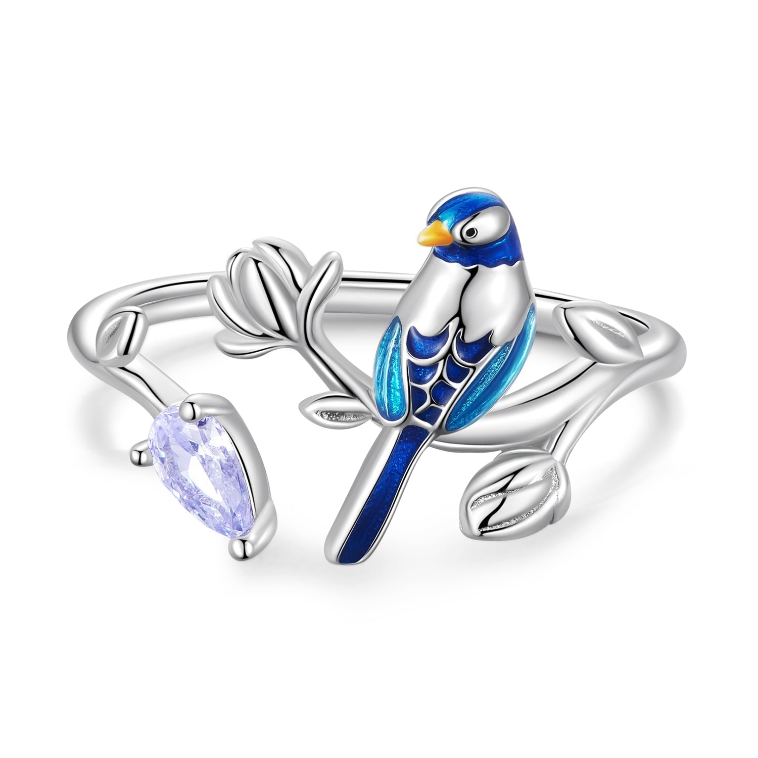 925 Silver Enamel & Paved CZ Ring for Unisex DestGlow