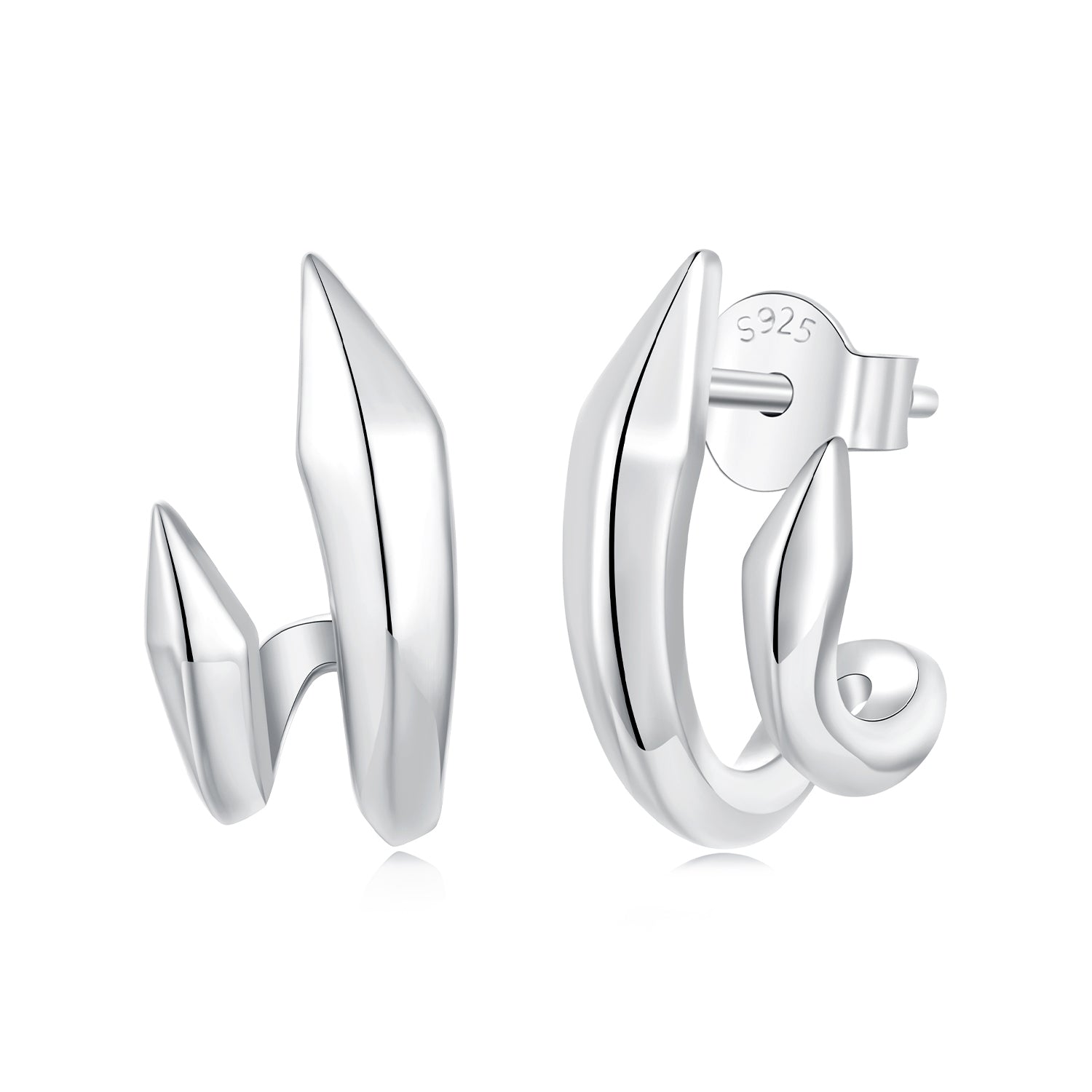 925 Sterling Silver Oxidized Silver Earrings Size 1.3*0.7cm DestGlow