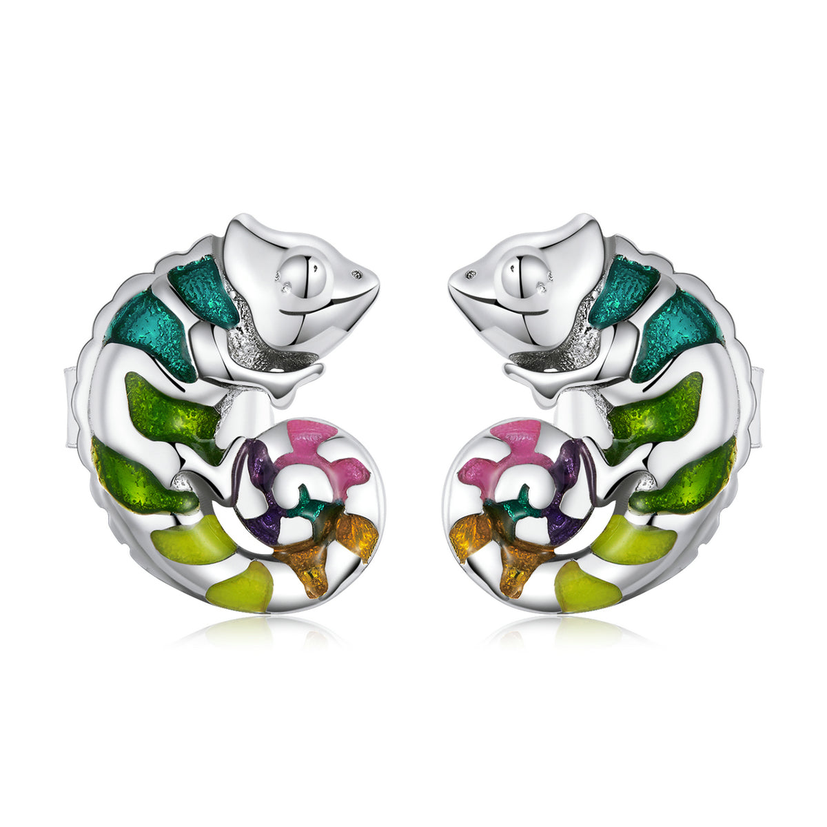 S925 Sterling Silver Enamel Earrings for Women DestGlow