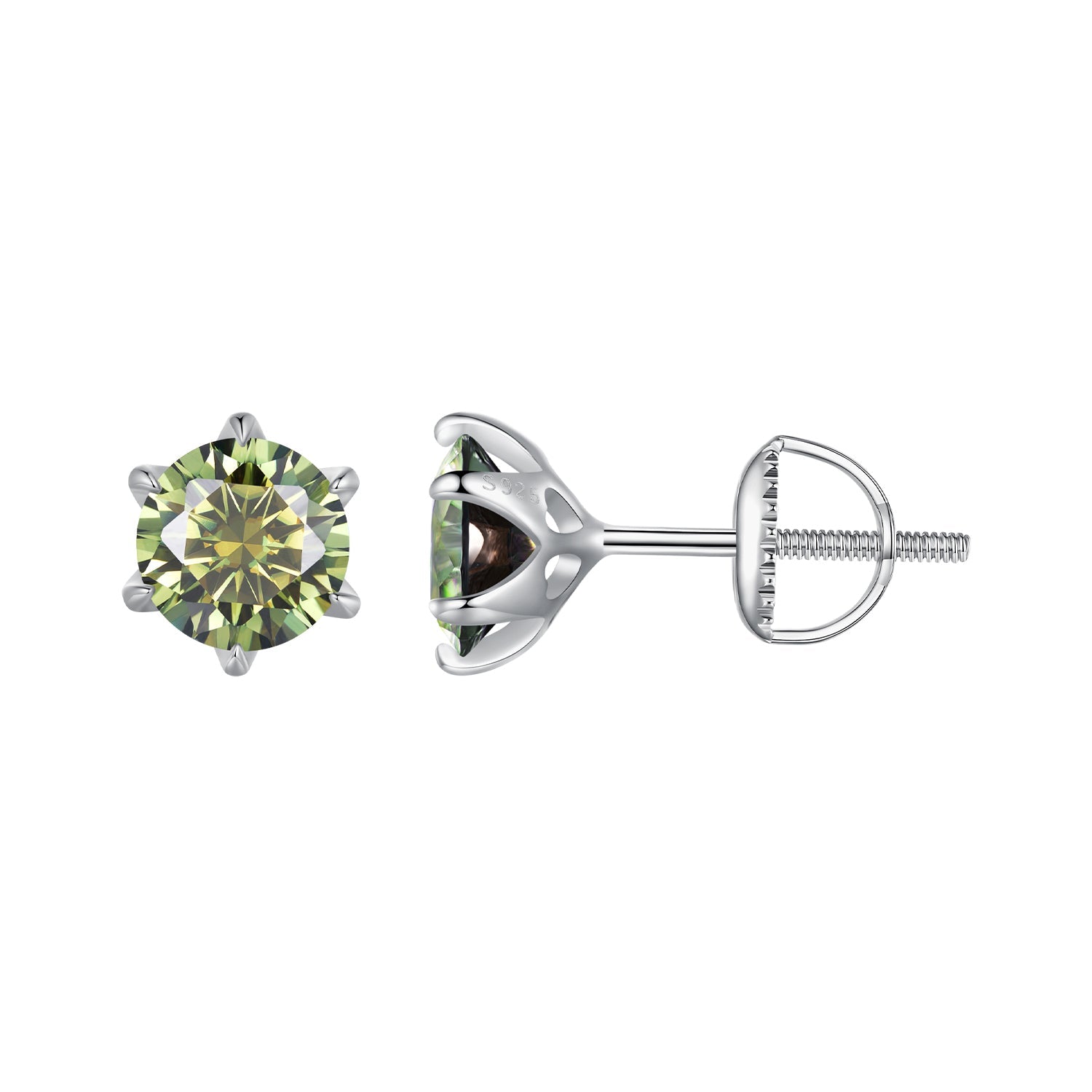 925 Sterling Silver Moissanite 1.00 Carat Earrings Size 7.0mm for Women DestGlow