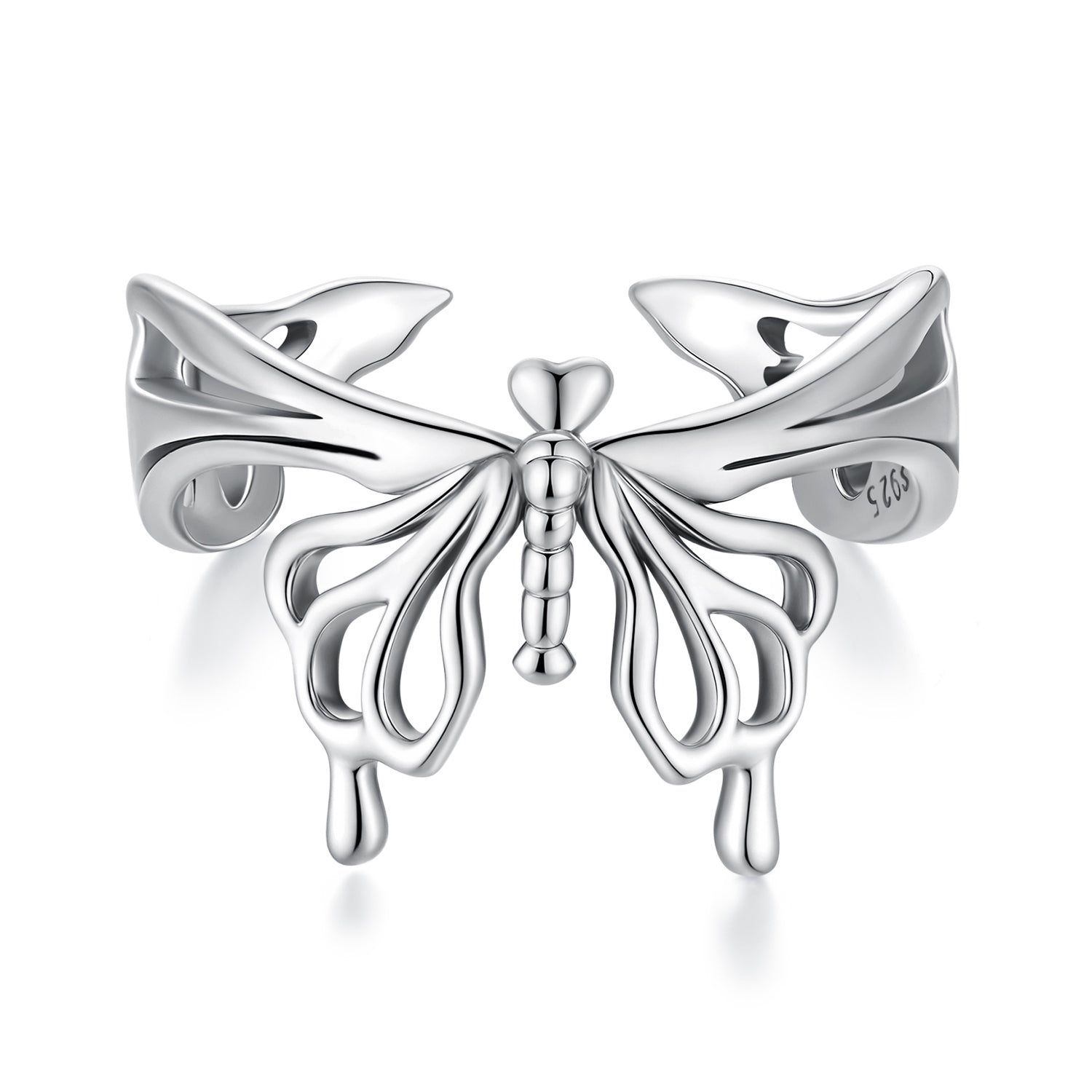 925 Sterling Silver Oxidized Silver 0.2-1.3 cm Adjustable Ring DestGlow