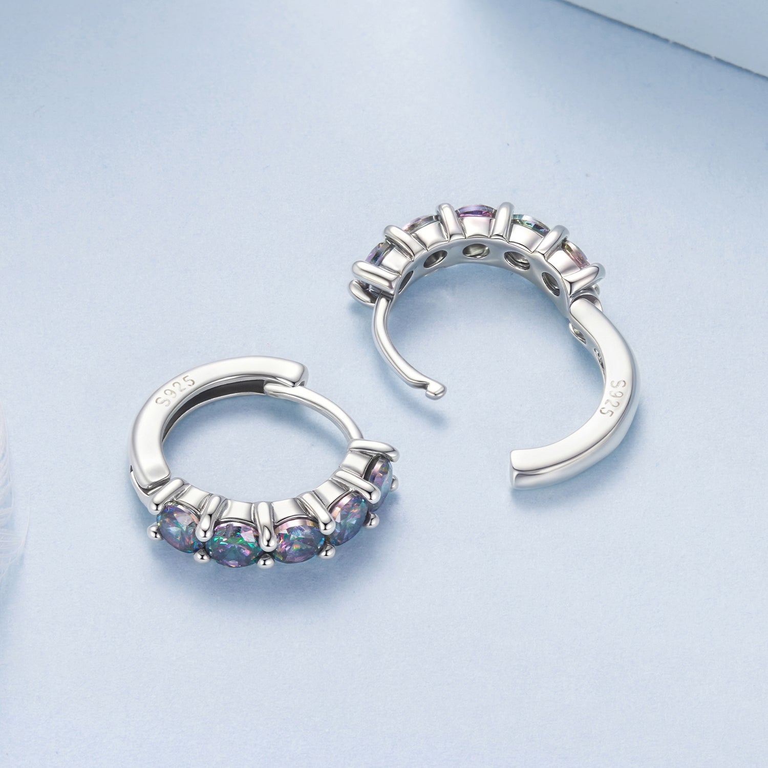 925 Sterling Silver Earrings with Pavé Setting CZ in Oxidized Finish for Women DestGlow