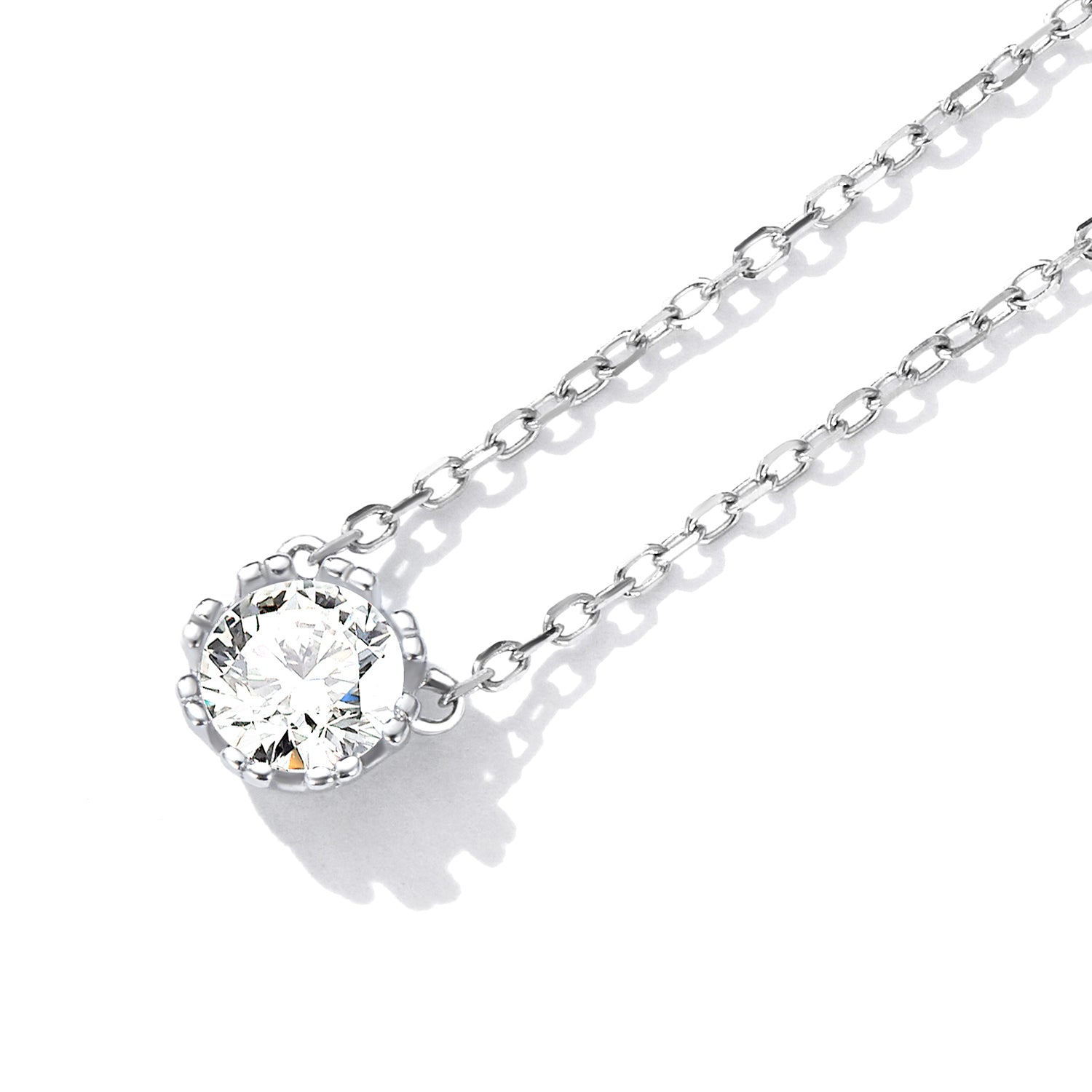 925 Sterling Silver Adjustable Necklace with CZ Pendants for Women DestGlow