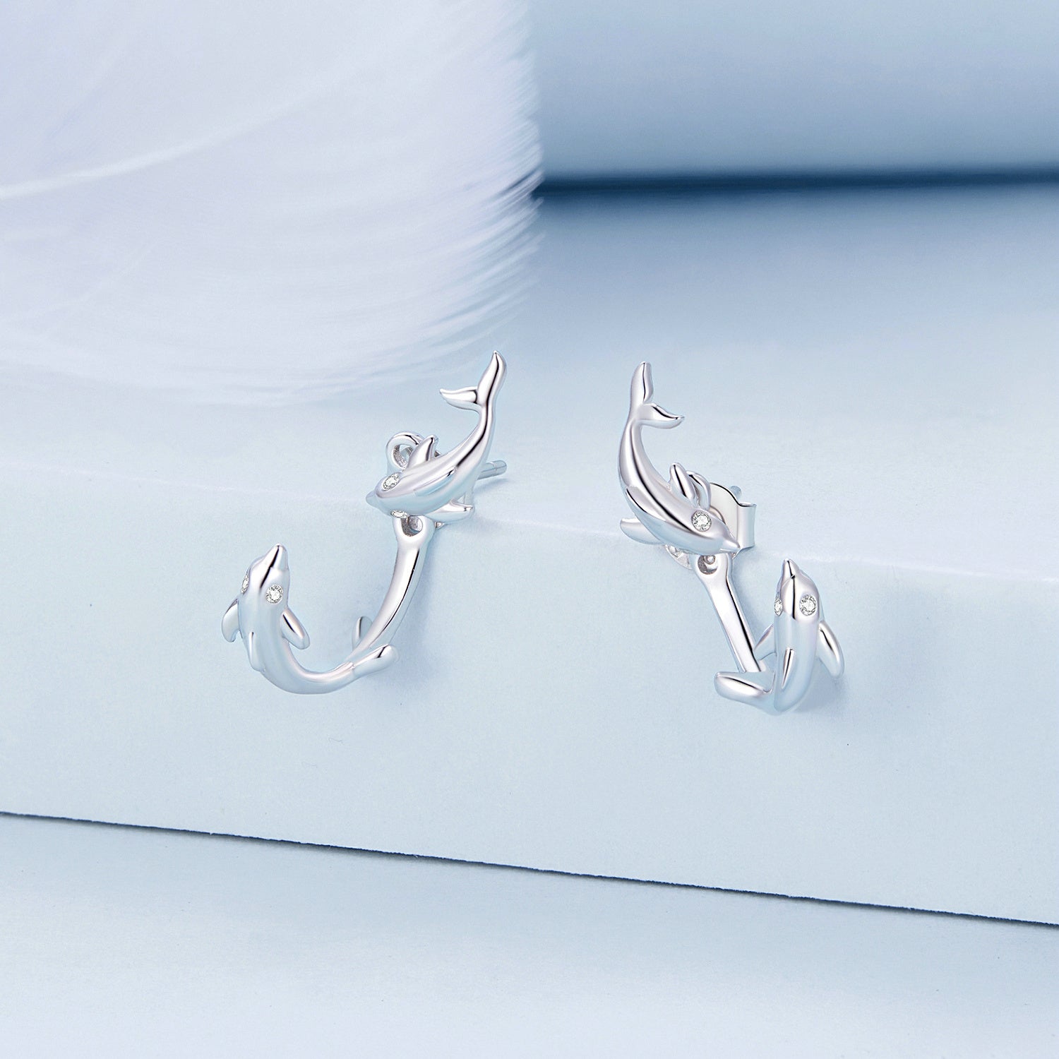 S925 Sterling Silver Rose Gold Plated Zircon Earrings DestGlow