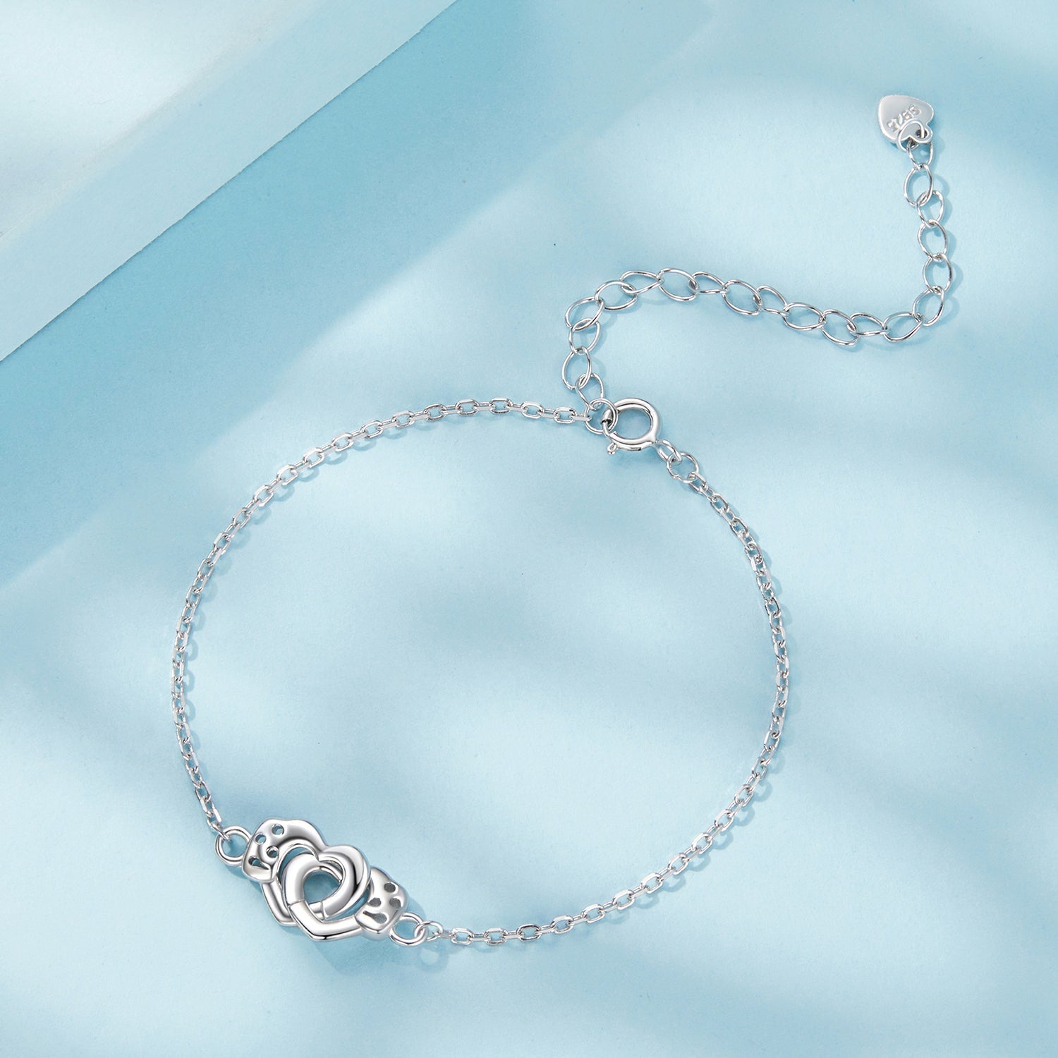 925 Sterling Silver White Gold Plated Chain Bracelet for Women DestGlow