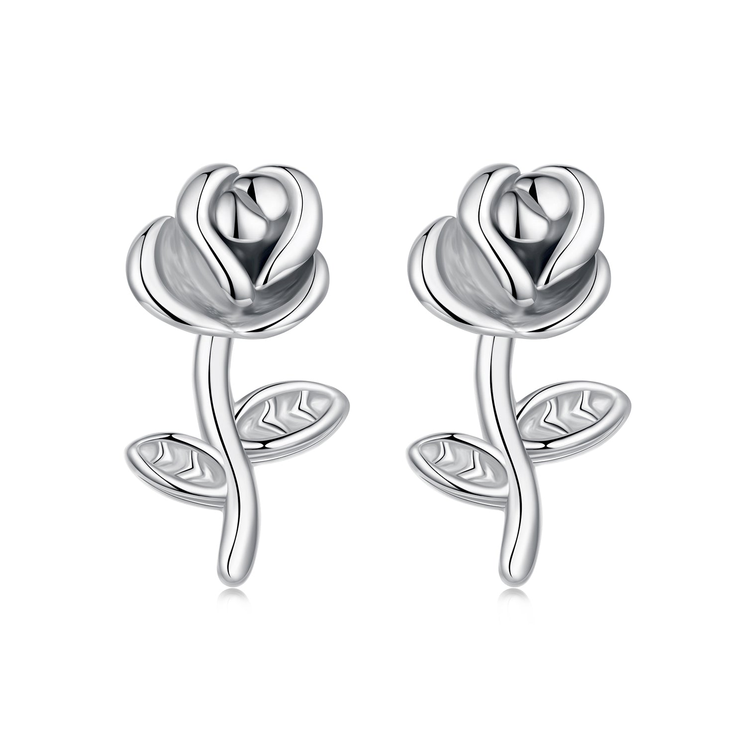 925 Sterling Silver Earrings plated with White Gold, 0.9*0.5cm for Women DestGlow