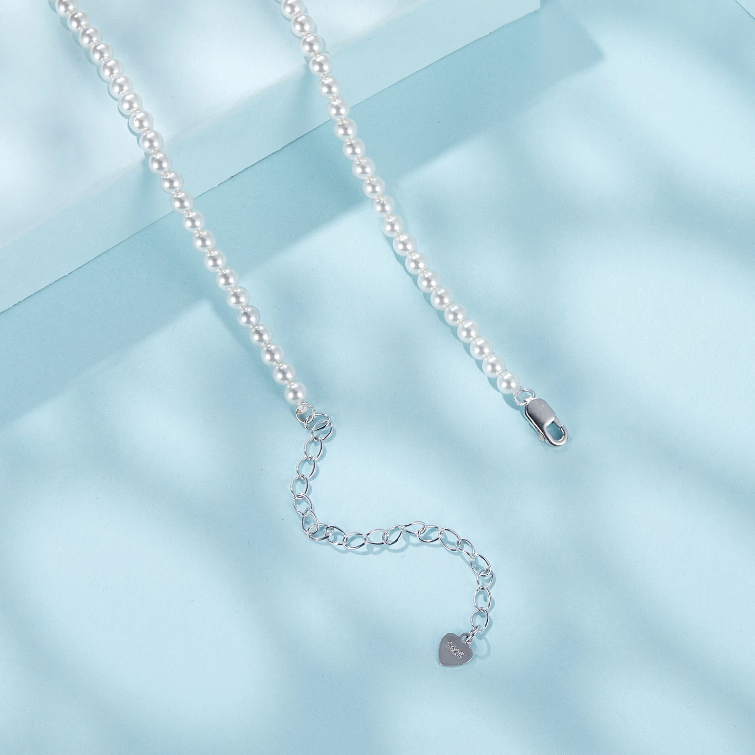 925 Sterling Silver White Gold Plated Necklace with Quality Shell Pearl for Women DestGlow