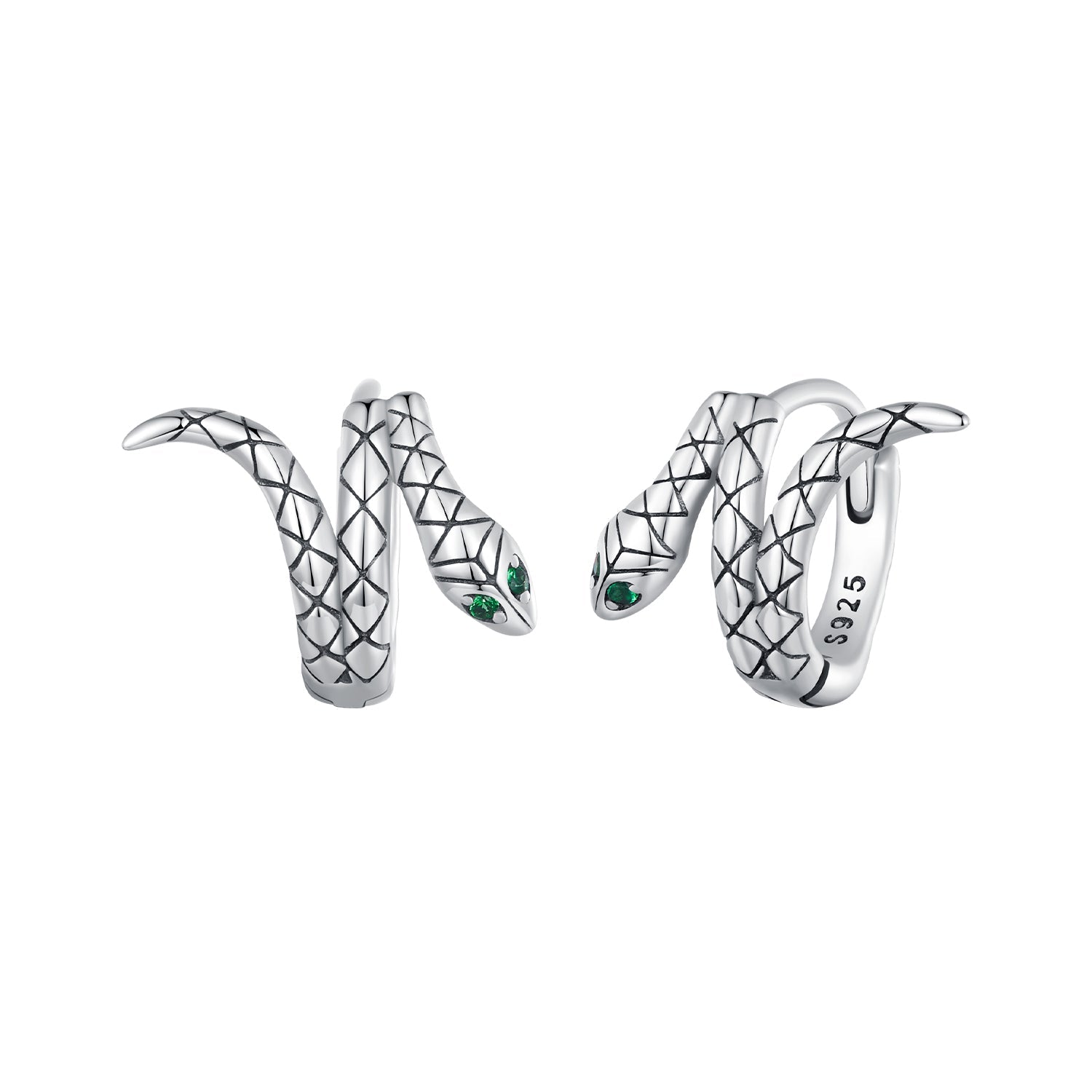 925 Sterling Silver Earrings with Pavé Setting CZ in Oxidized Finish DestGlow