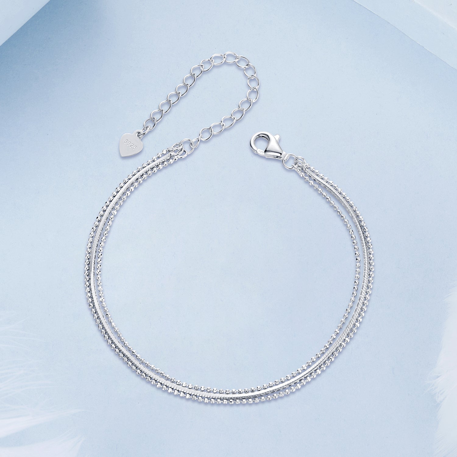 925 Sterling Silver & White Gold Plated Bracelet DestGlow