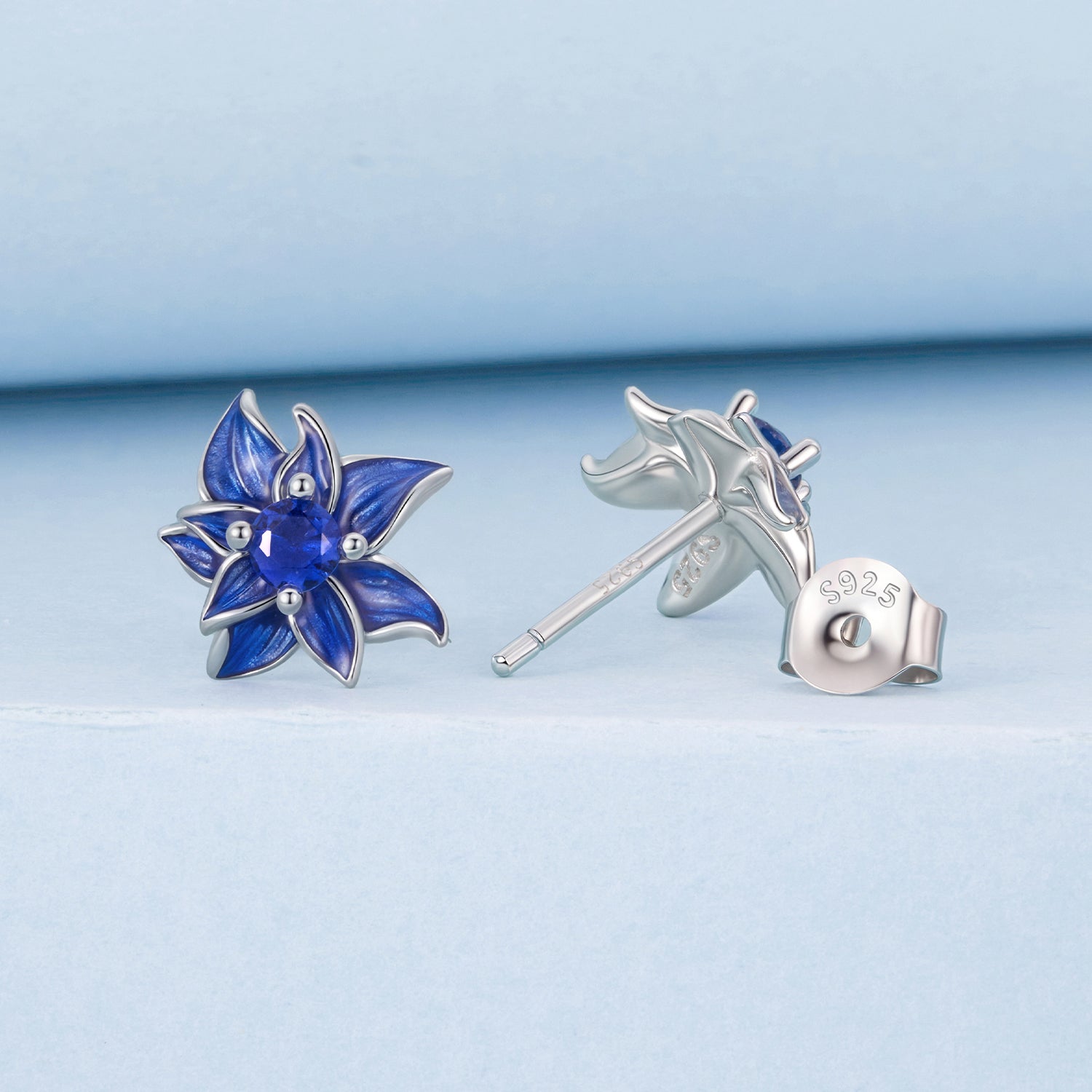 925 Sterling Silver Earrings with Enamel Process and Pavé Setting CZ DestGlow