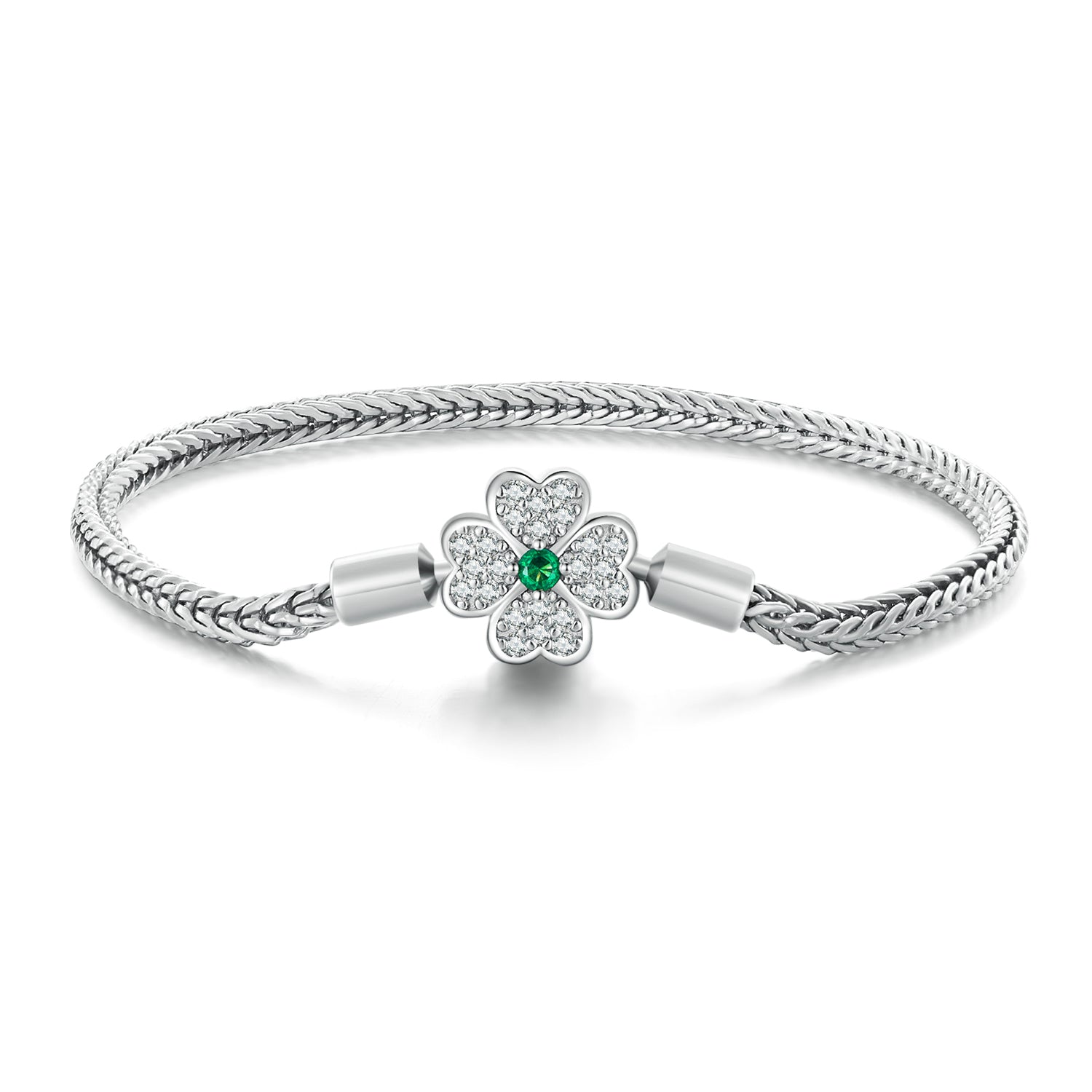 925 Sterling Silver Plated Platinum Bracelet with 3mm Rope for Women DestGlow
