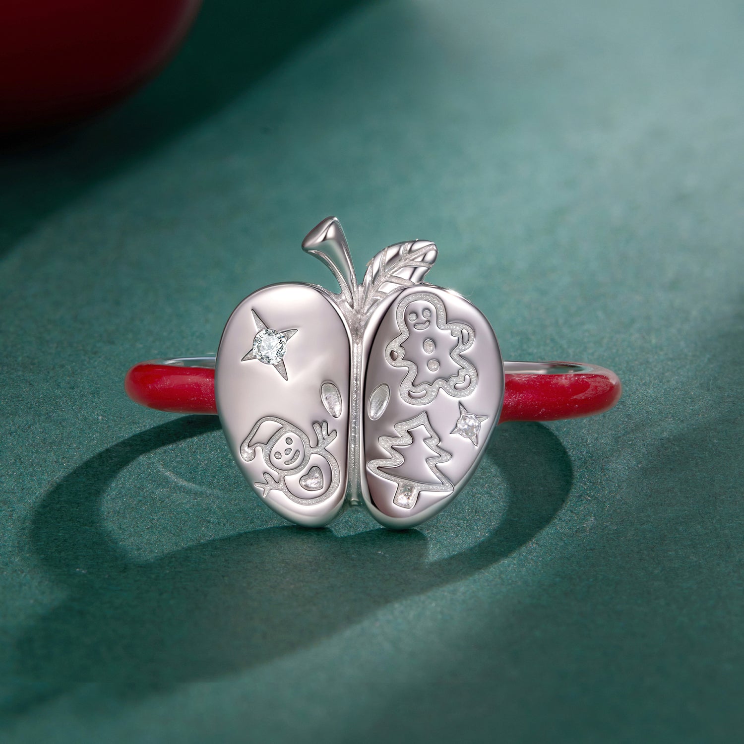 925 Sterling Silver Enamel Pavé CZ Ring for Women Size 1.3 cm DestGlow
