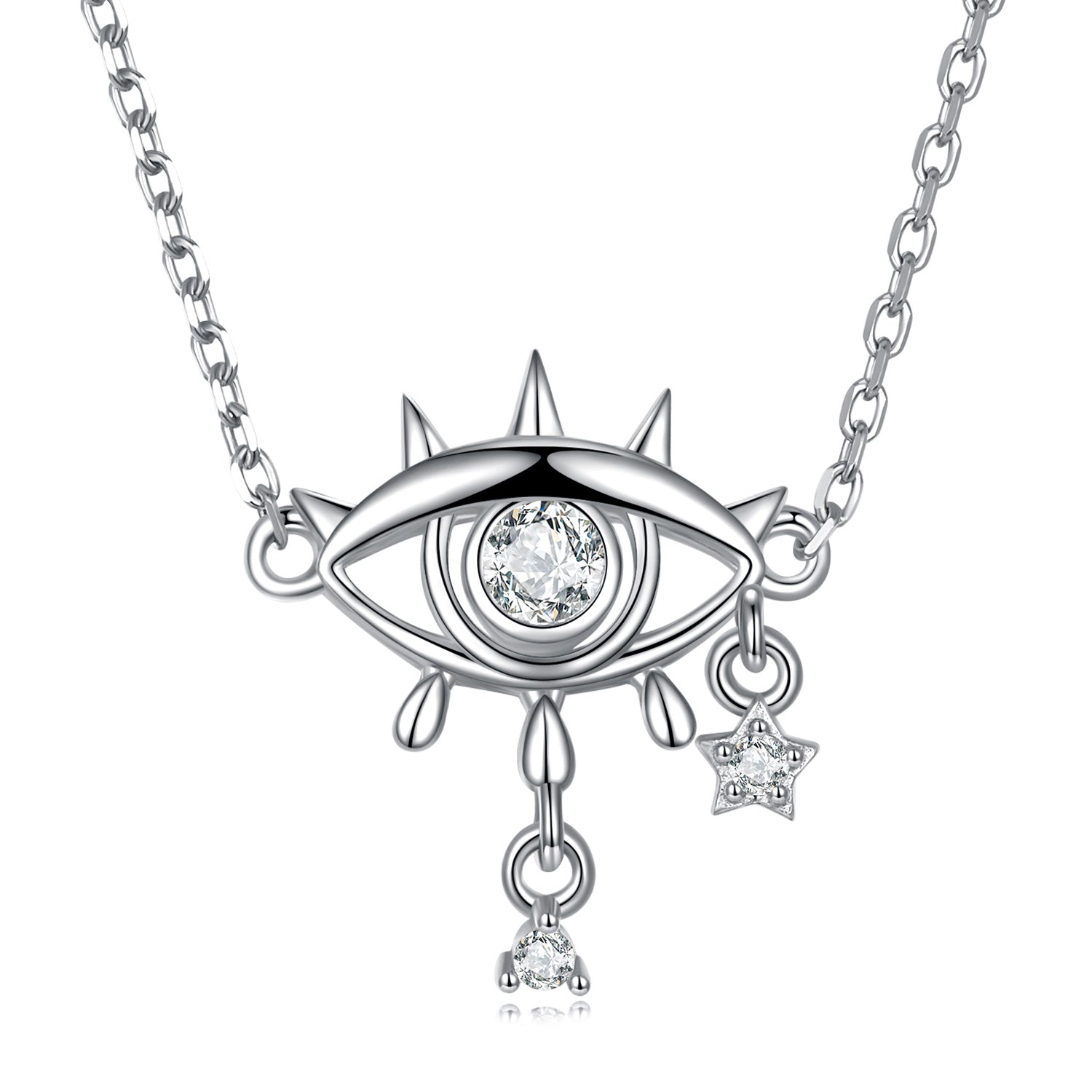 925 Sterling Silver Adjustable Necklaces with Pavé Setting CZ for Women DestGlow
