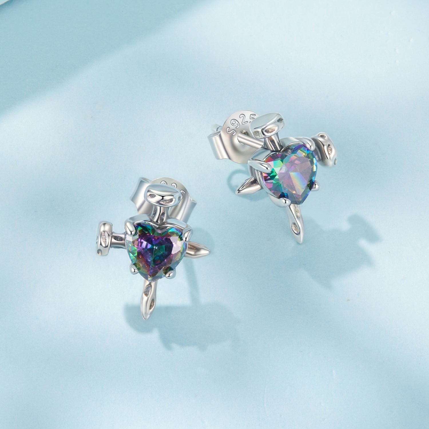 925 Sterling Silver Earrings with Transparent Glass for Women DestGlow