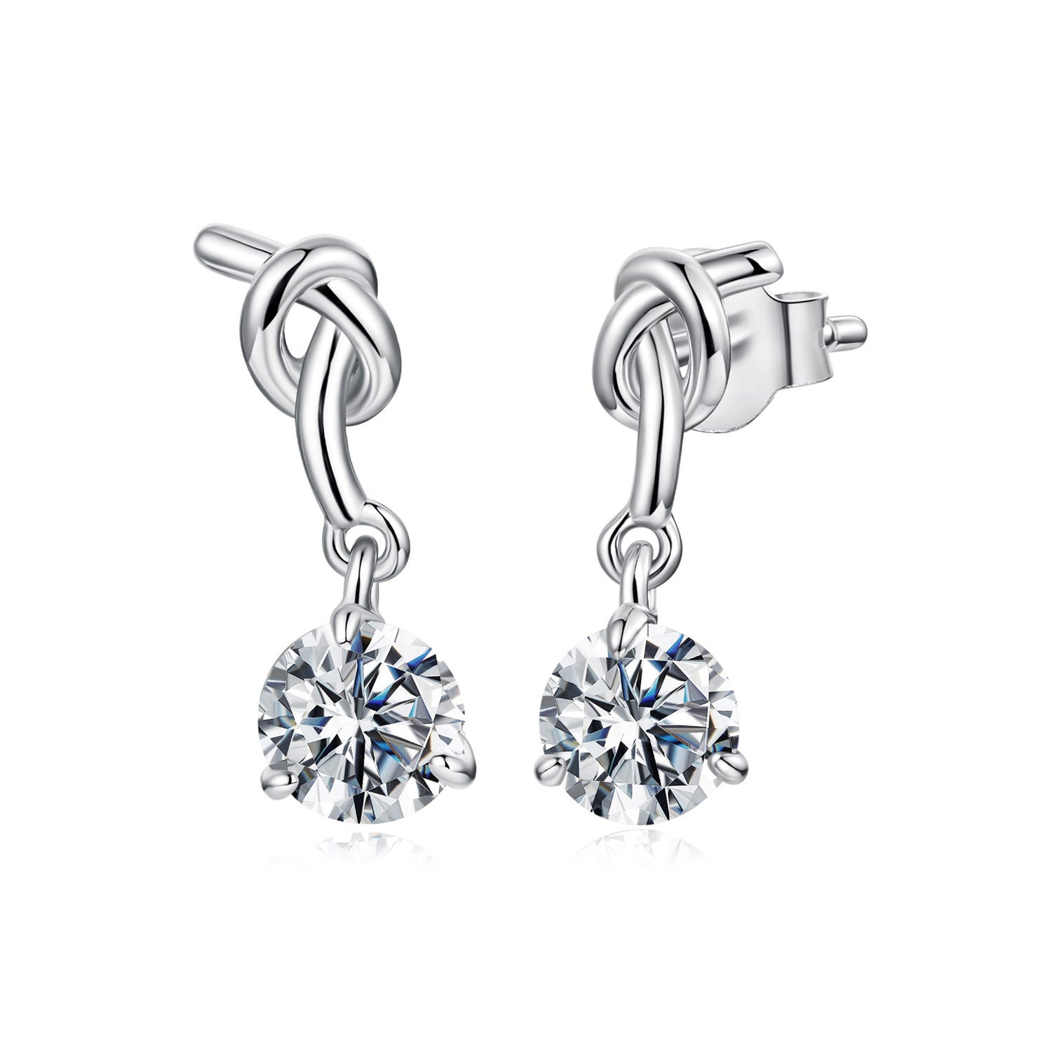 925 Sterling Silver Moissanite 0.50 Carat Earrings for Women DestGlow