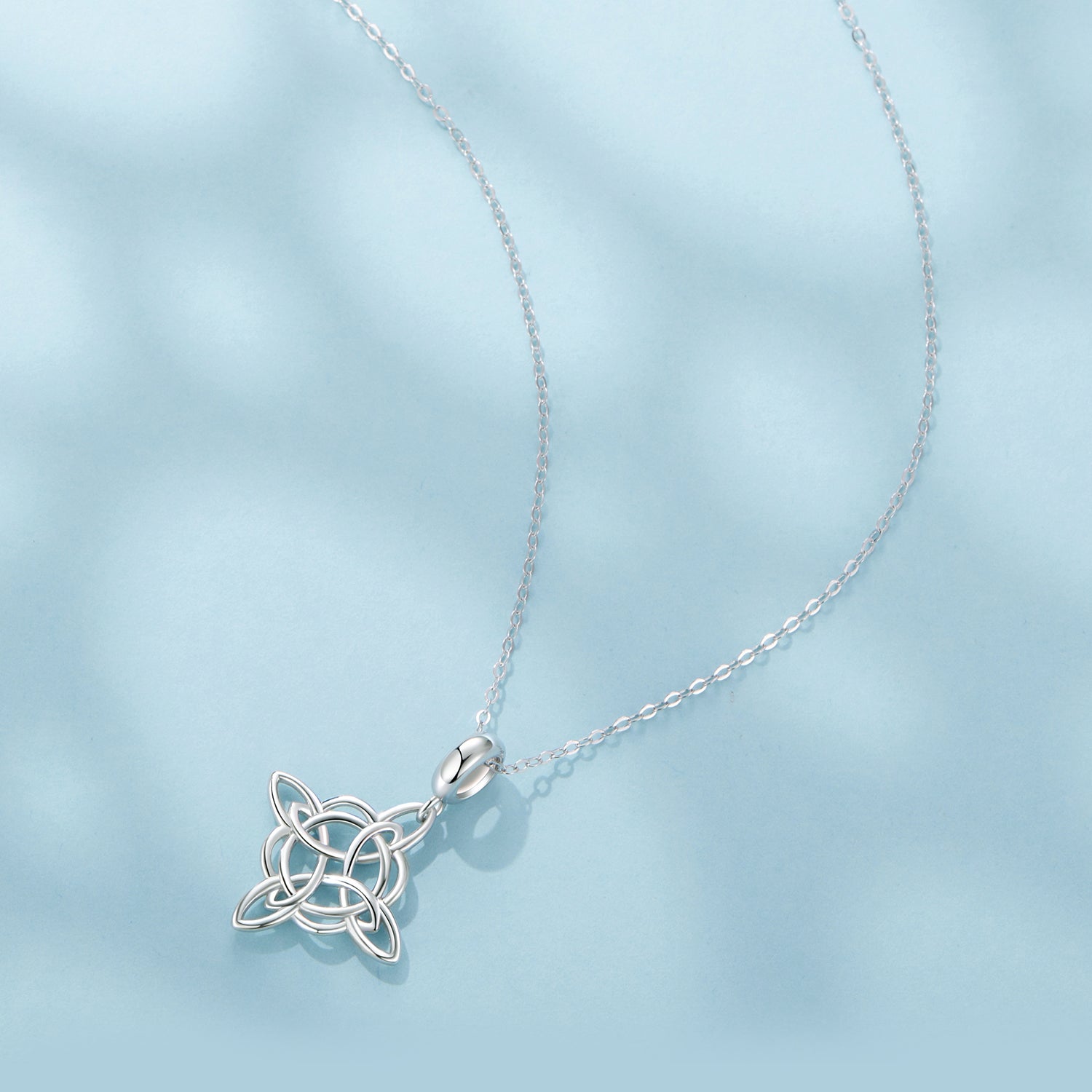 925 Sterling Silver Necklace with White Gold Plating and CZ - 40+5cm for Women DestGlow