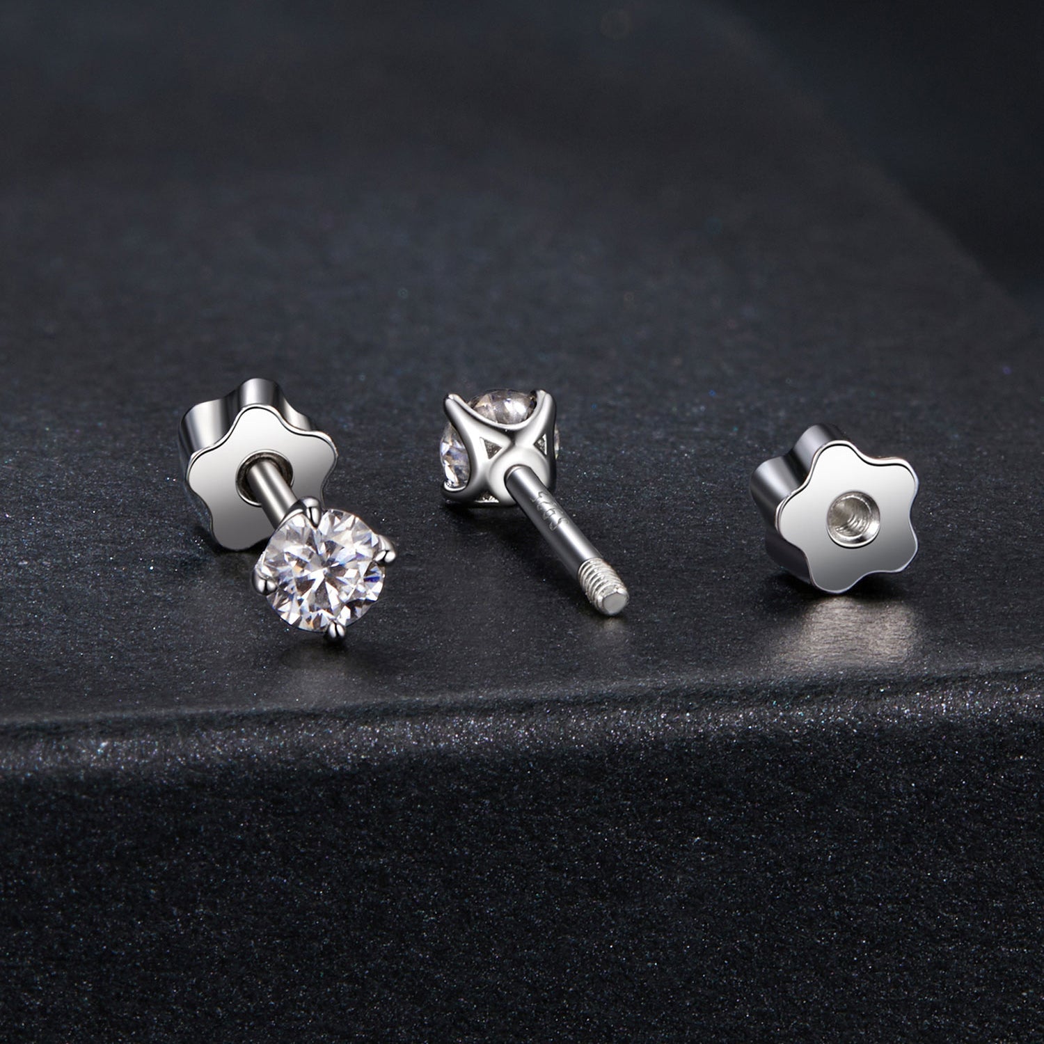 925 Sterling Silver Moissanite Stud Earrings for Women - 0.5ct, 0.6cm Size, White Gold Plated DestGlow
