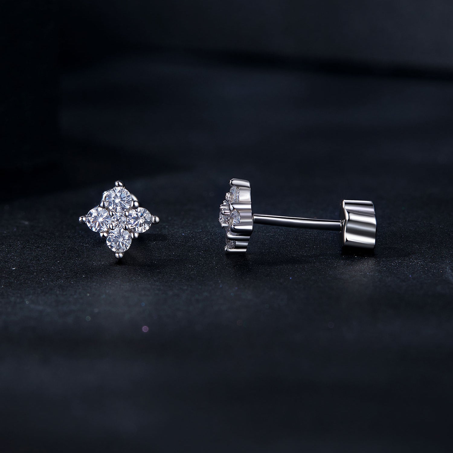 925 Sterling Silver 10mm Moissanite Earrings for Women DestGlow