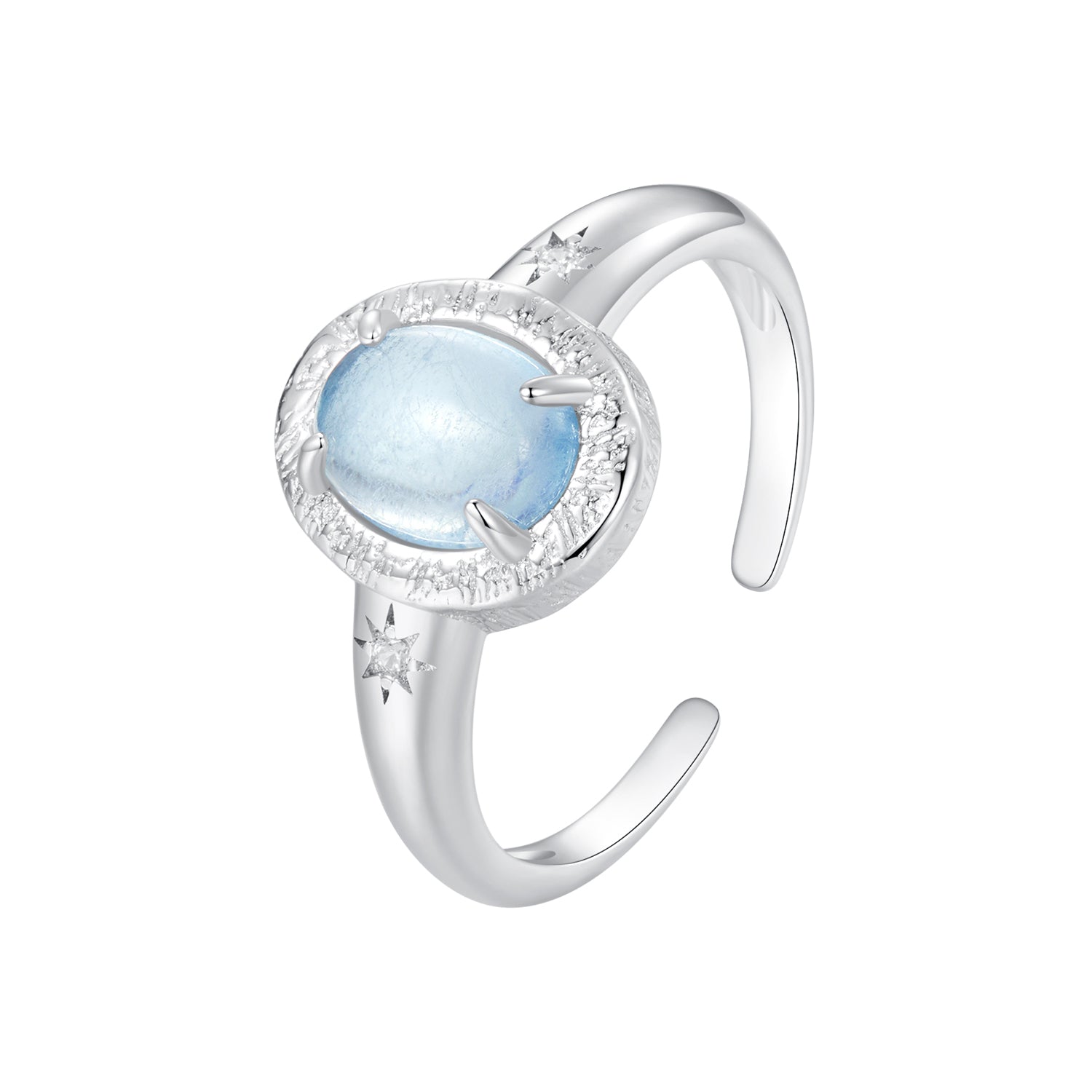 925 Sterling Silver Ring with Pavé Setting CZ, 0.2cm Width, White Gold Plated, Style E, Women DestGlow