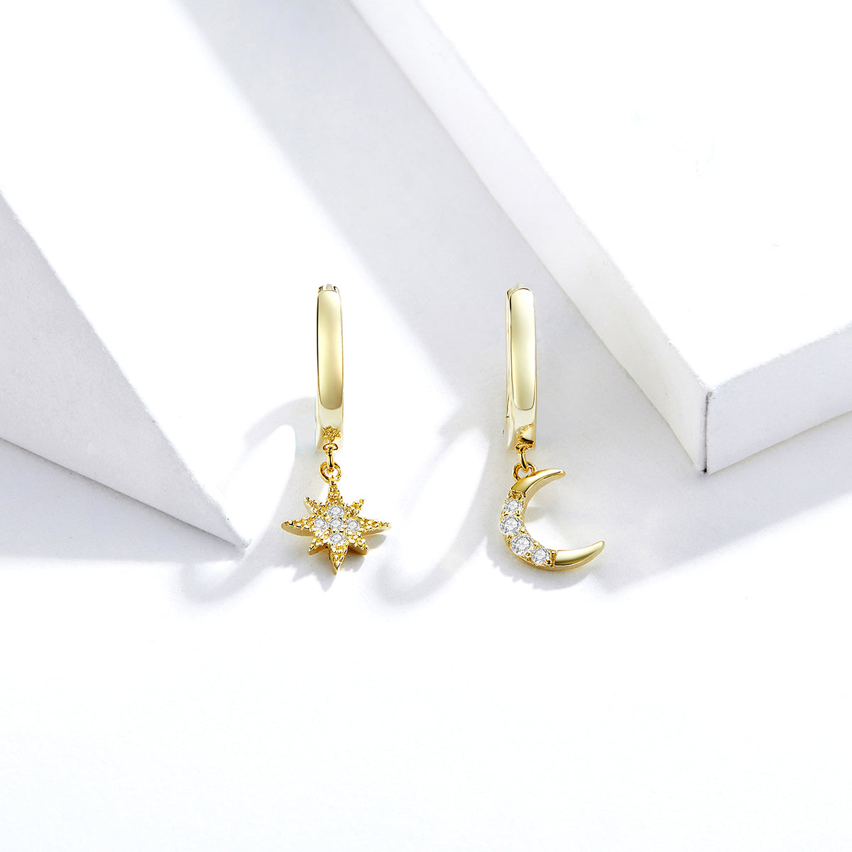 925 Sterling Silver and Gold Plated Pavé Setting CZ Earrings for Women DestGlow