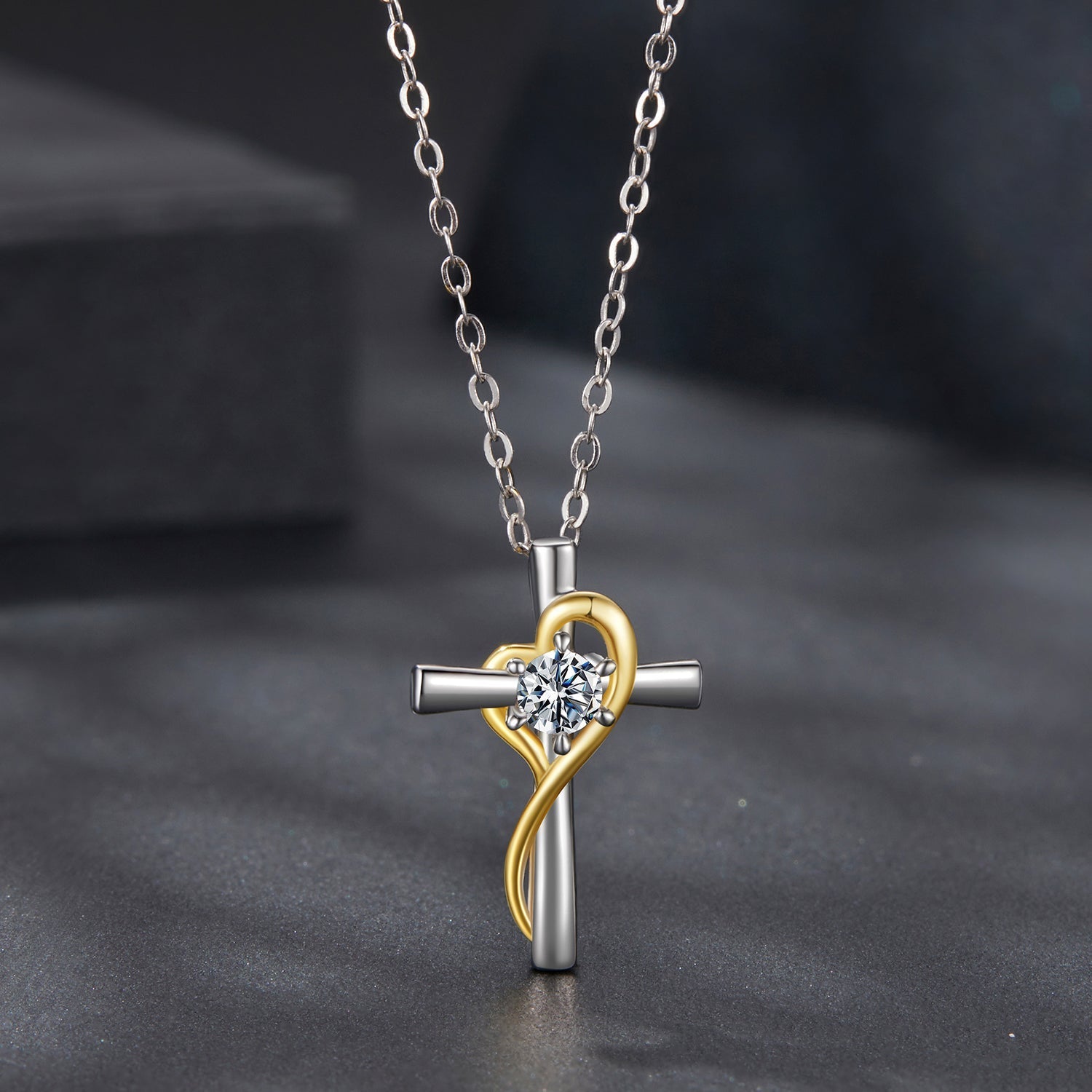 925 Sterling Silver 0.20 Carat Moissanite Necklace for Women DestGlow