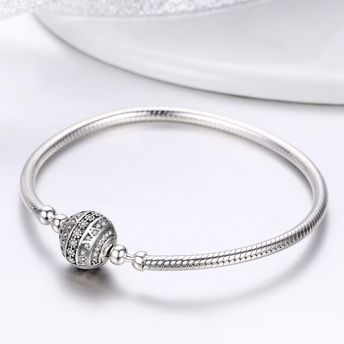 925 Sterling Silver SCB Bracelet Style Nan Size 17.0 for Women DestGlow