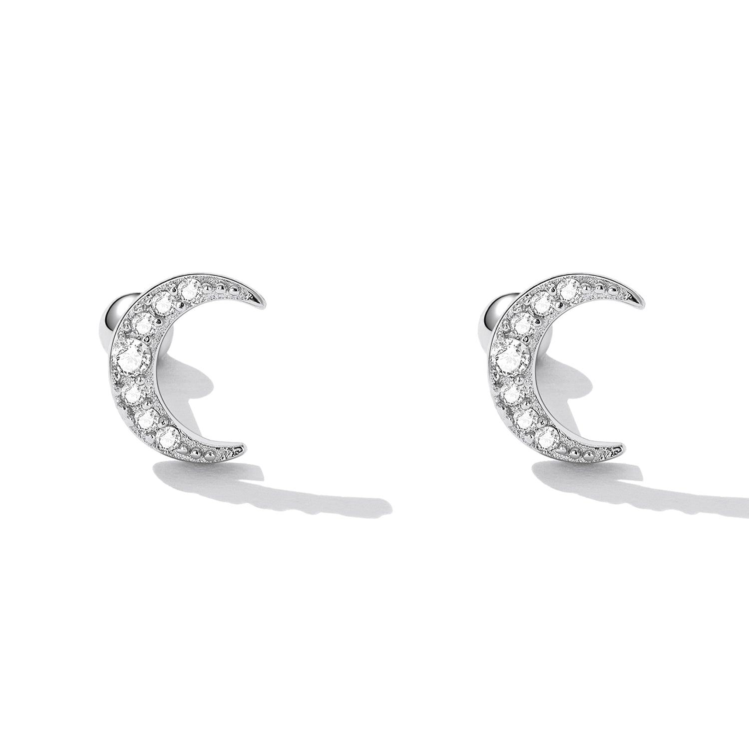 925 Sterling Silver Earrings with Pavé Setting CZ, 0.8*0.6cm for Women DestGlow