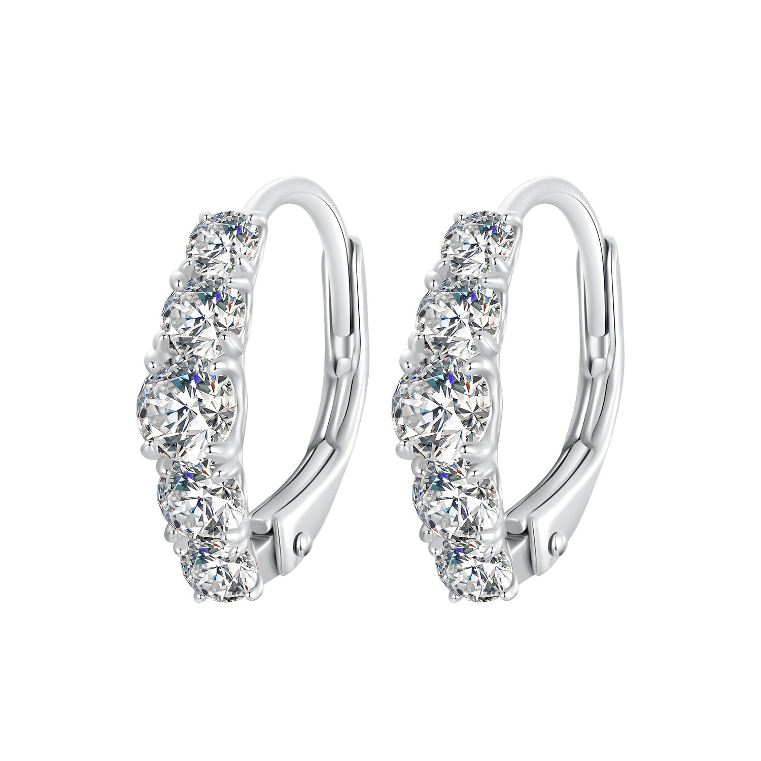 925 Sterling Silver Moissanite Earrings 13*4mm for Women DestGlow