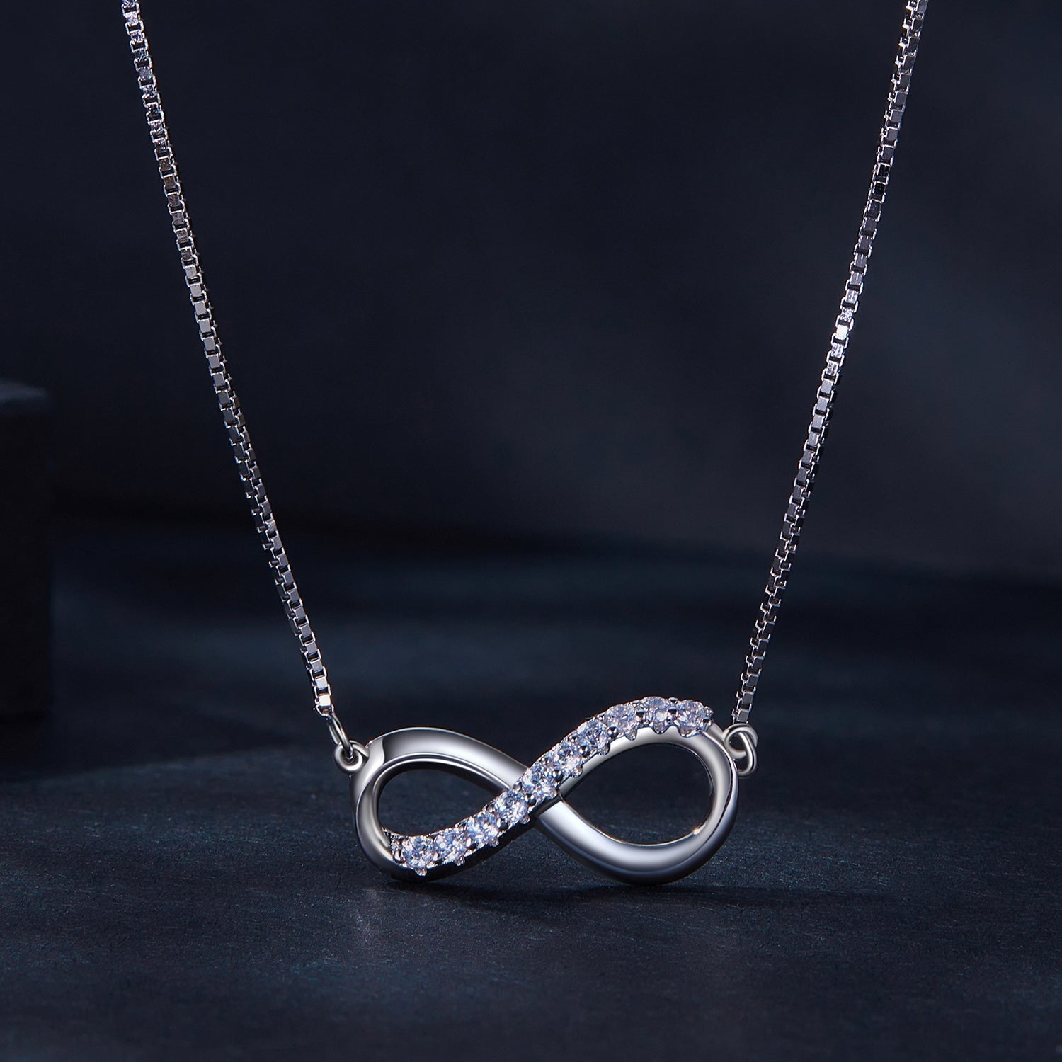 925 Sterling Silver Moissanite 1.5mm Necklace 400+50mm for Women DestGlow