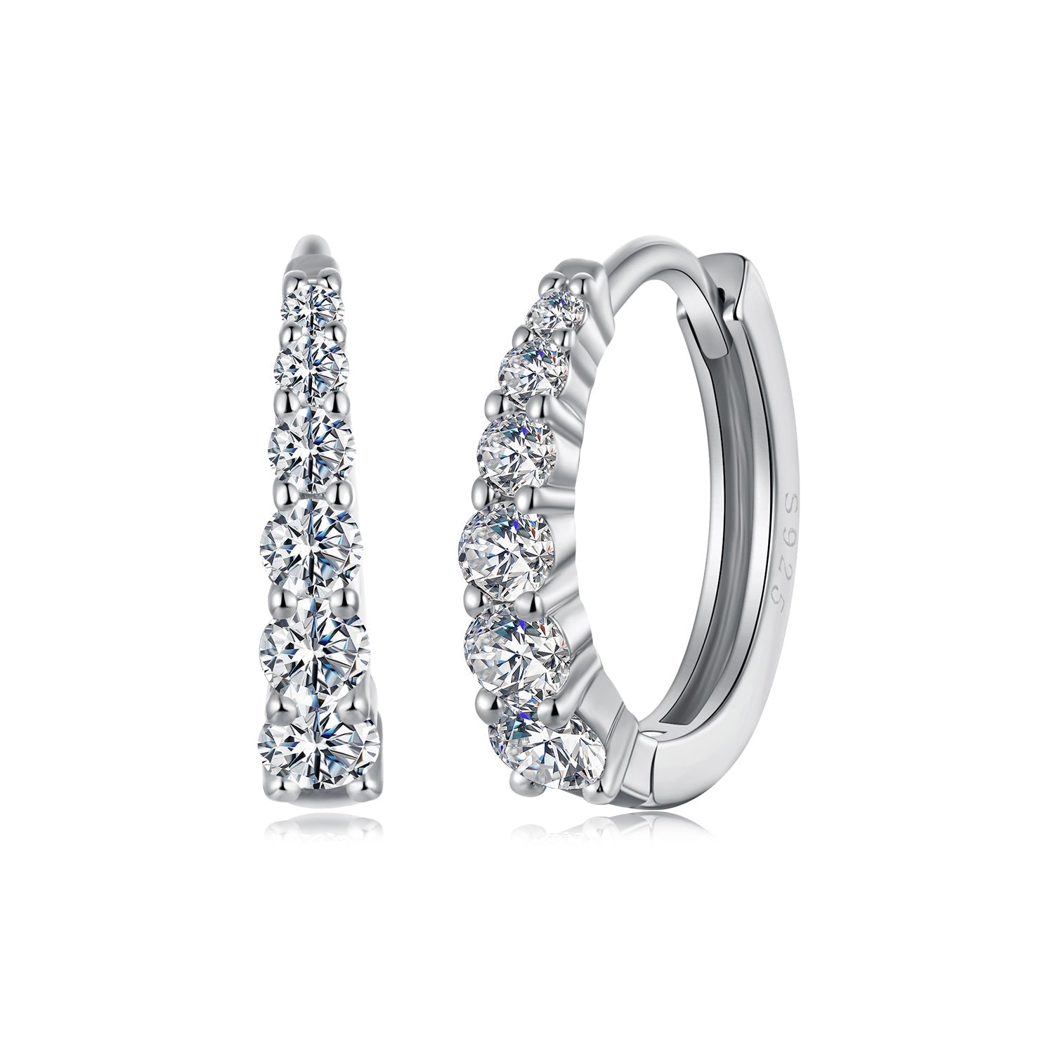 925 Sterling Silver Moissanite Necklace with White Gold Plating, 1.2cm for Women DestGlow