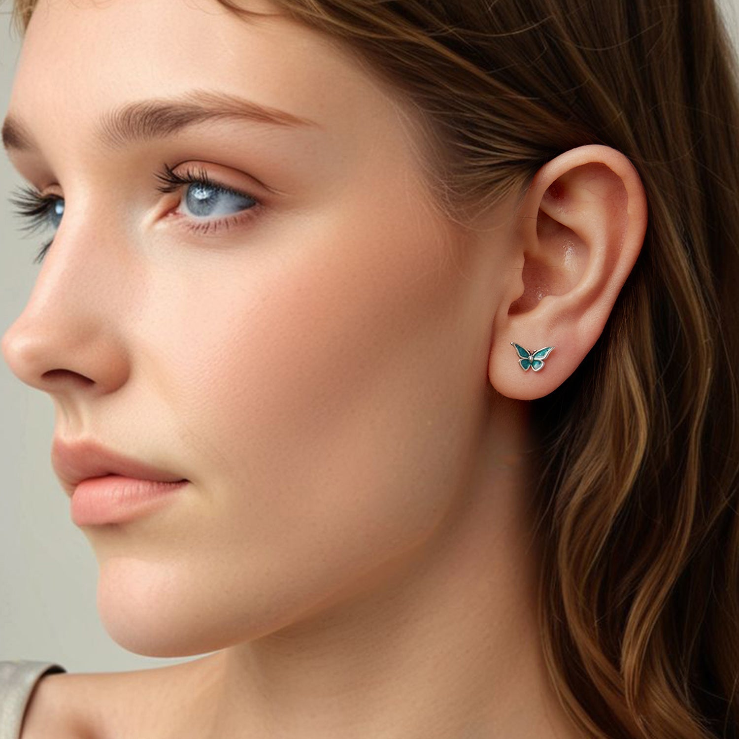 925 Sterling Silver Enamel Oxidized Earrings Size 0.7*1.1cm for Women DestGlow
