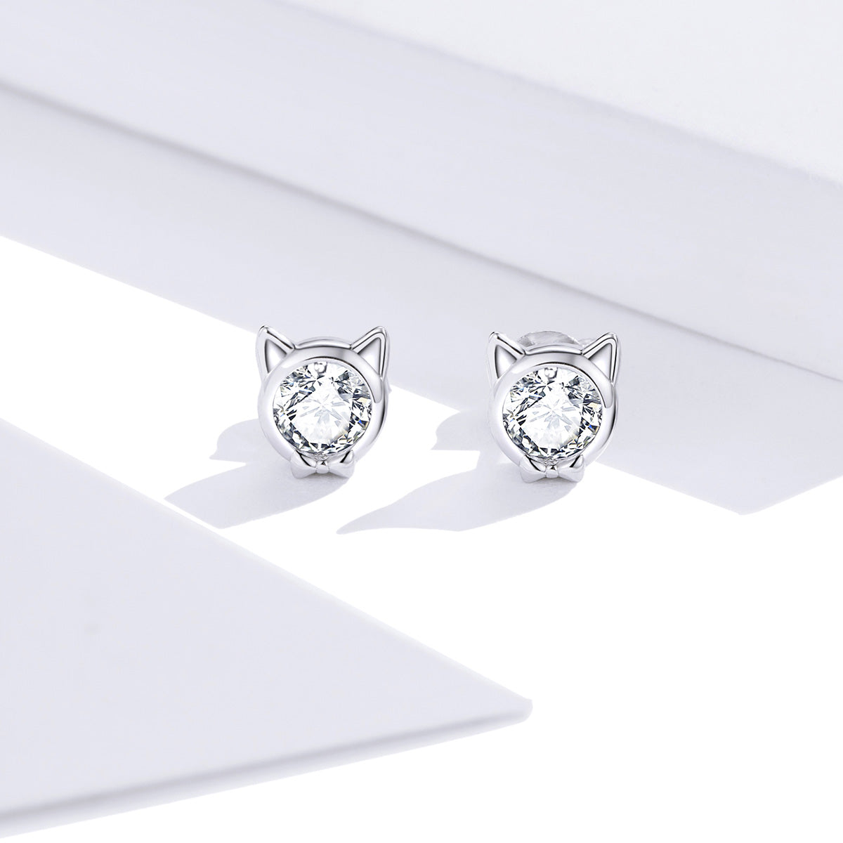 925 Sterling Silver Plated Platinum CZ Earrings for Women DestGlow