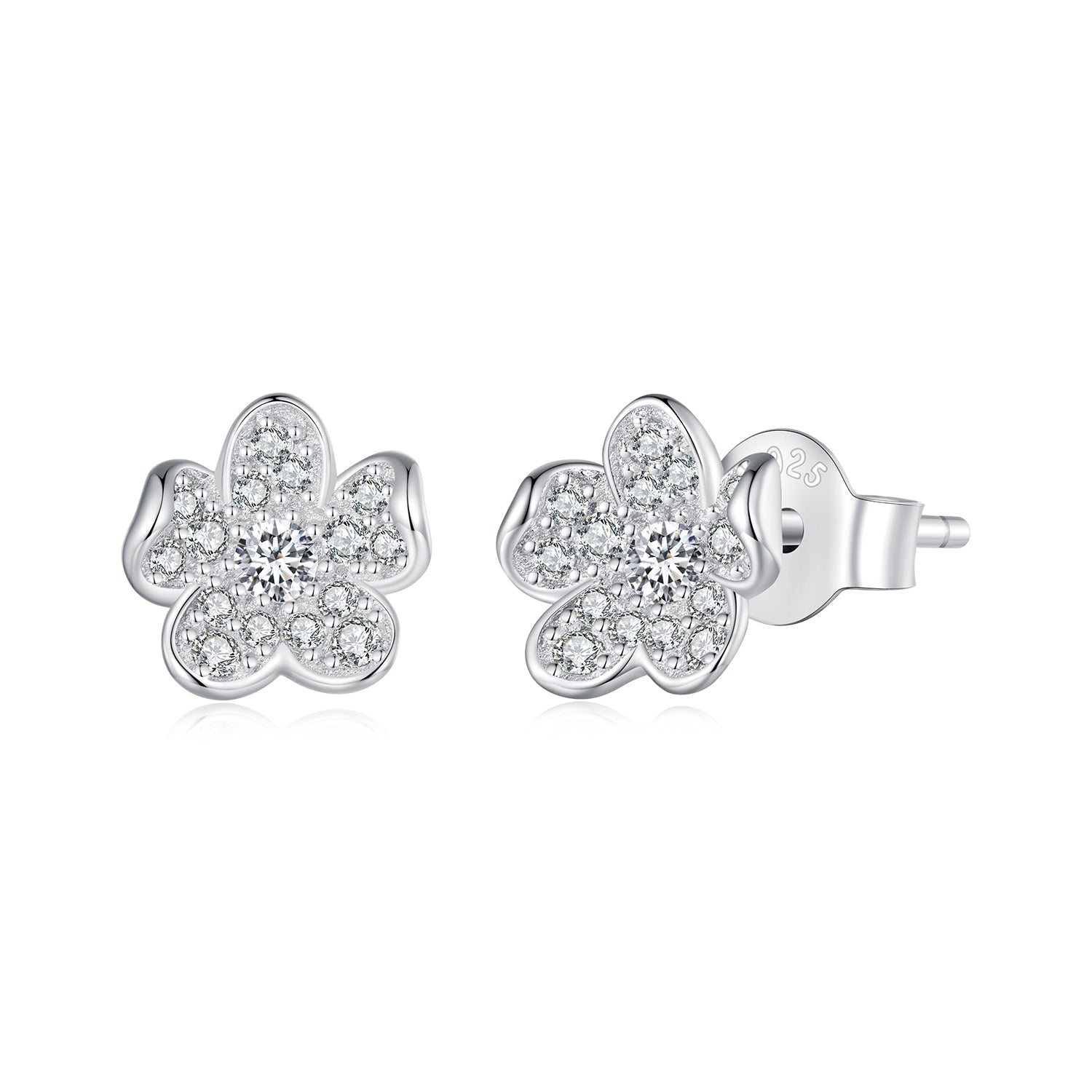 S925 Sterling Silver Pavé Setting CZ Earrings DestGlow