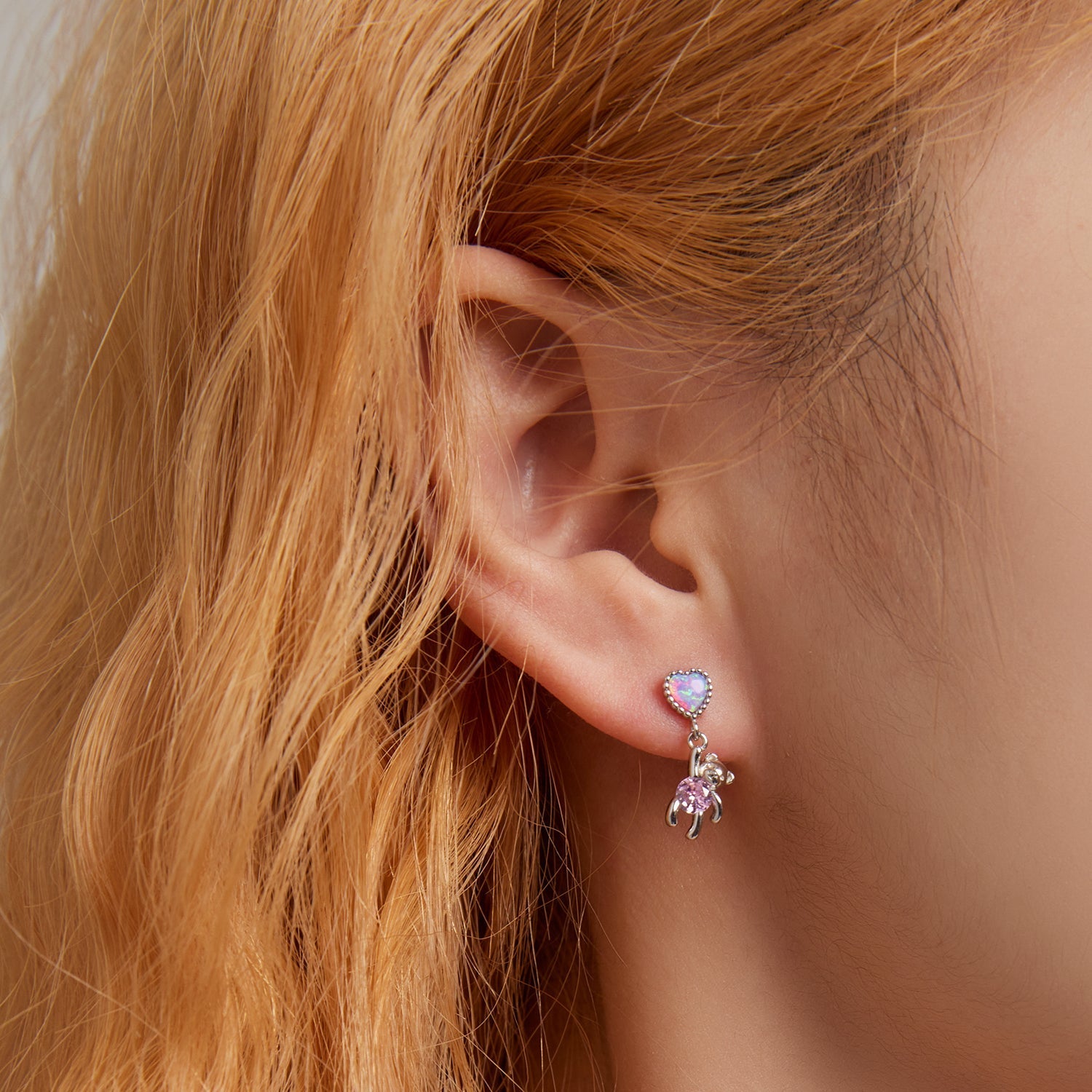 925 Sterling Silver Earrings with Translucent Opal and CZ for Women DestGlow