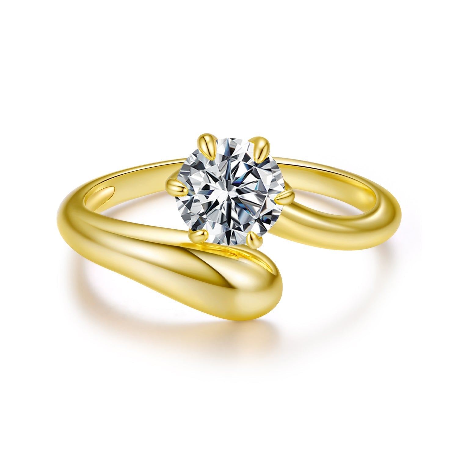 925 Sterling Silver 1 Carat Moissanite Ring for Women DestGlow
